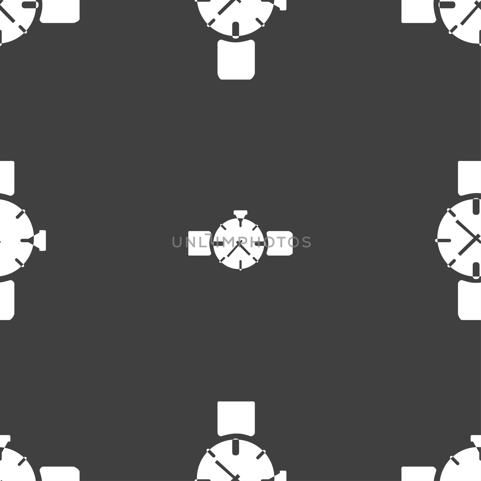 watches icon symbol . Seamless pattern on a gray background.  by serhii_lohvyniuk
