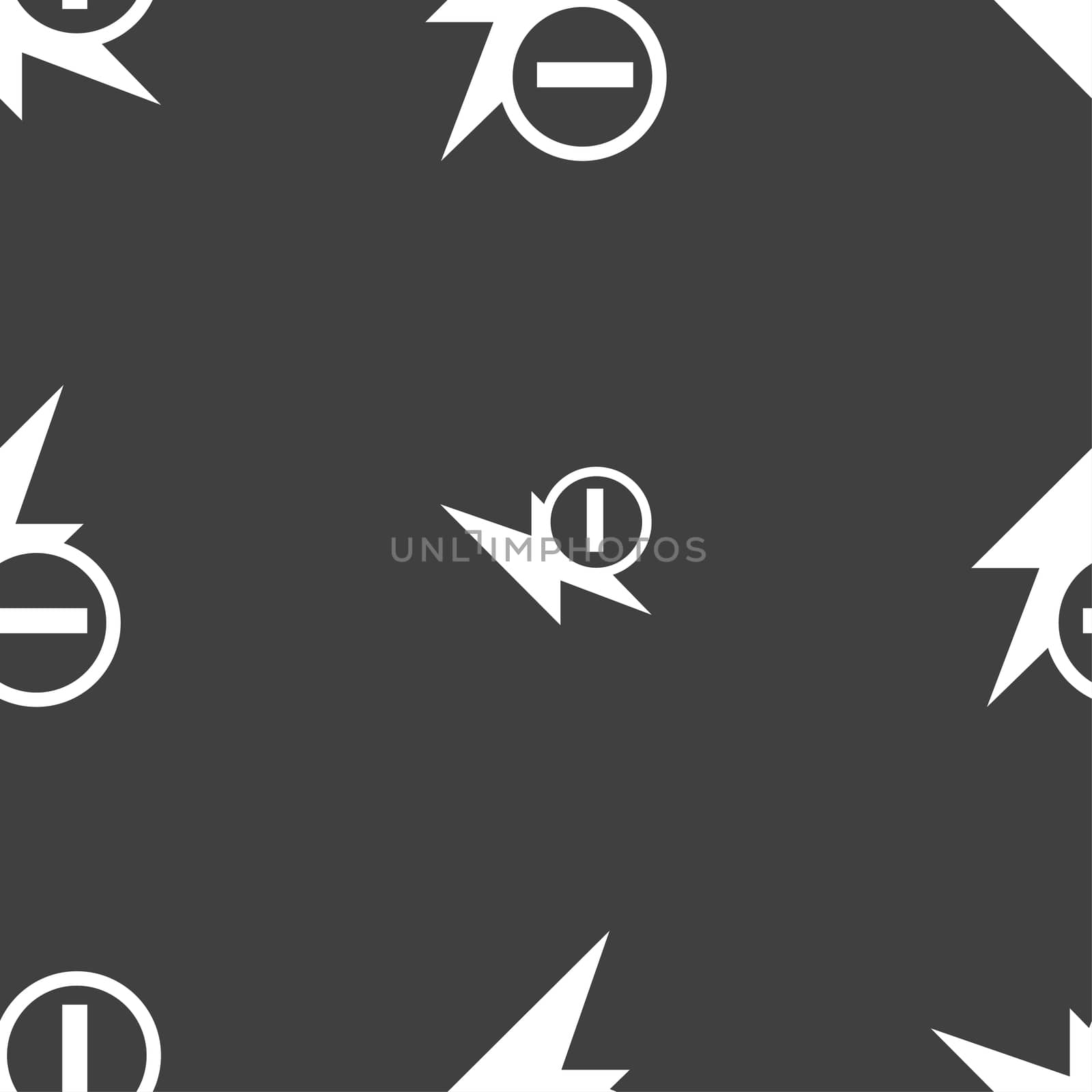 Photo flash icon sign. Seamless pattern on a gray background. illustration