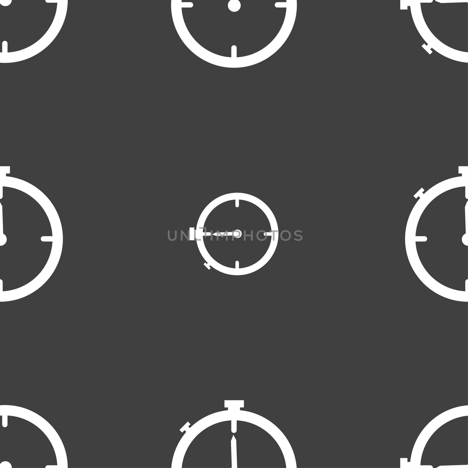 Timer sign icon. Stopwatch symbol.. Seamless pattern on a gray background. illustration