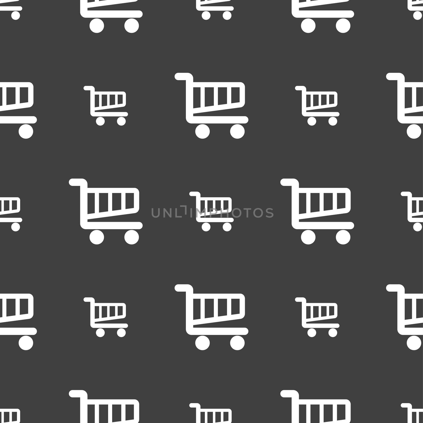 Shopping Cart sign icon. Online buying button. Seamless pattern on a gray background.  by serhii_lohvyniuk