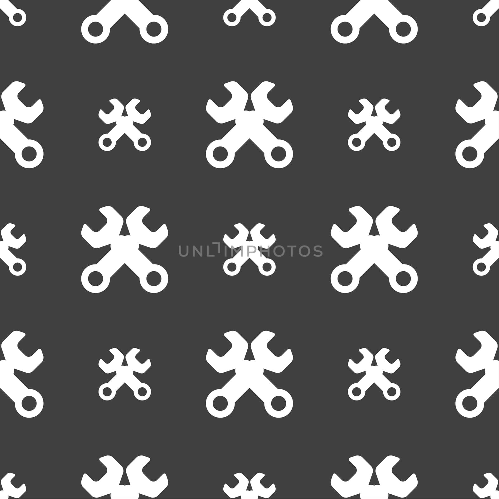 Wrench key sign icon. Service tool symbol. Seamless pattern on a gray background. illustration