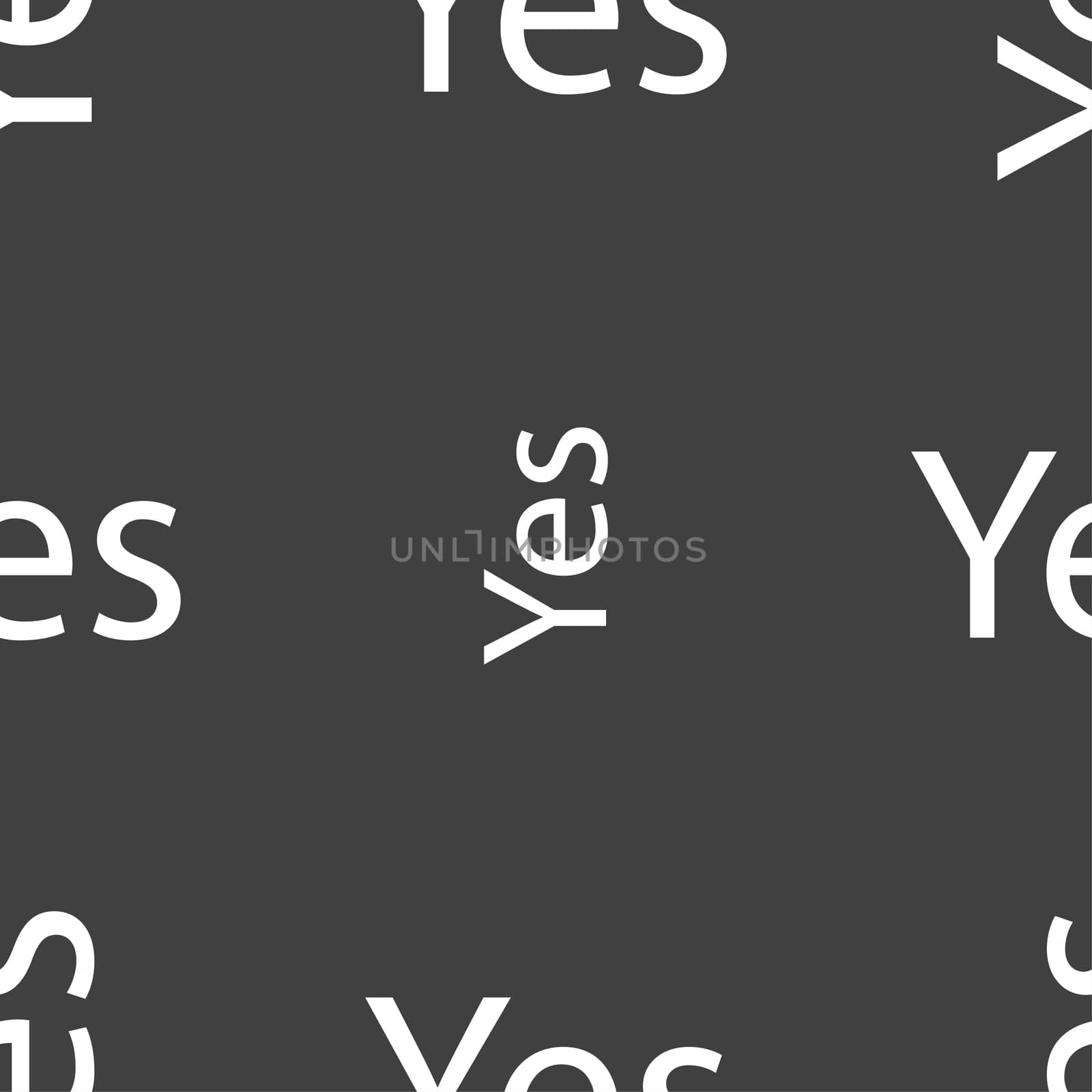Yes sign icon. Positive check symbol. Seamless pattern on a gray background.  by serhii_lohvyniuk