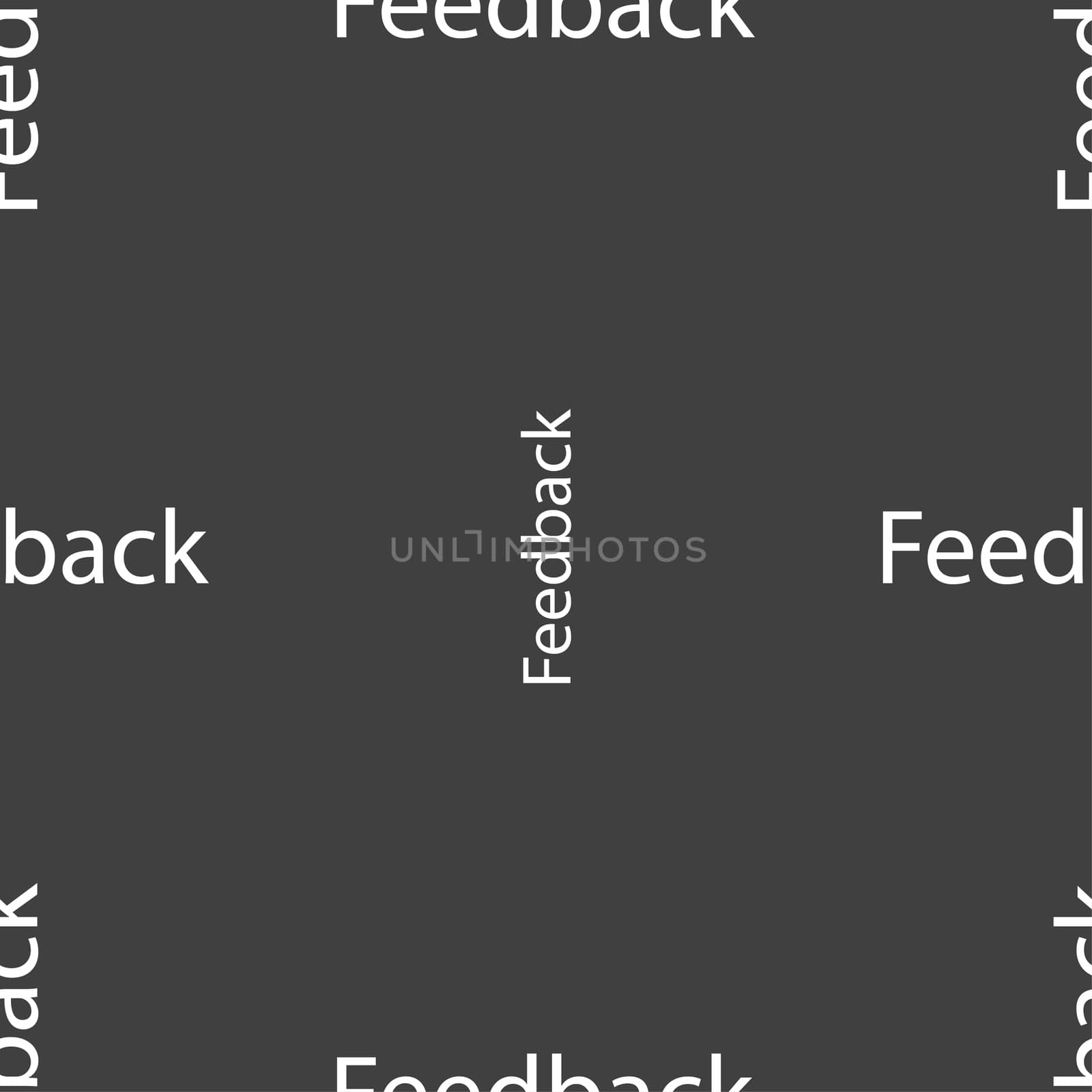 Feedback sign icon. Seamless pattern on a gray background.  by serhii_lohvyniuk