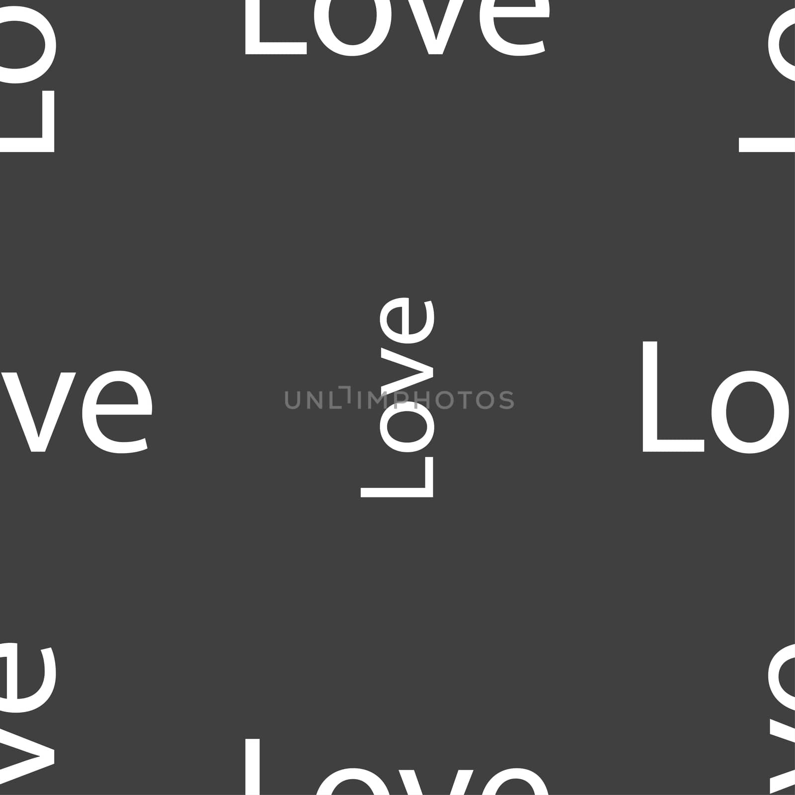 Love you sign icon. Valentines day symbol. Seamless pattern on a gray background. illustration