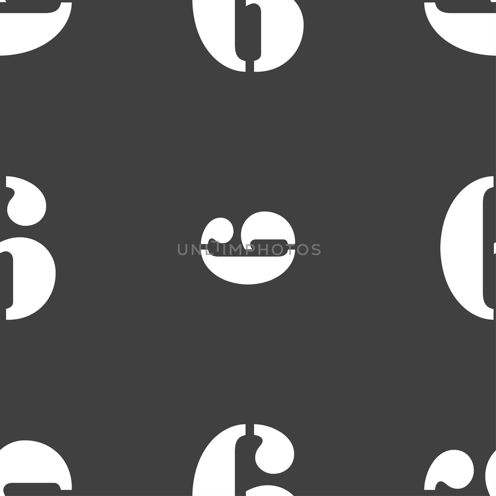 number six icon sign. Seamless pattern on a gray background. illustration