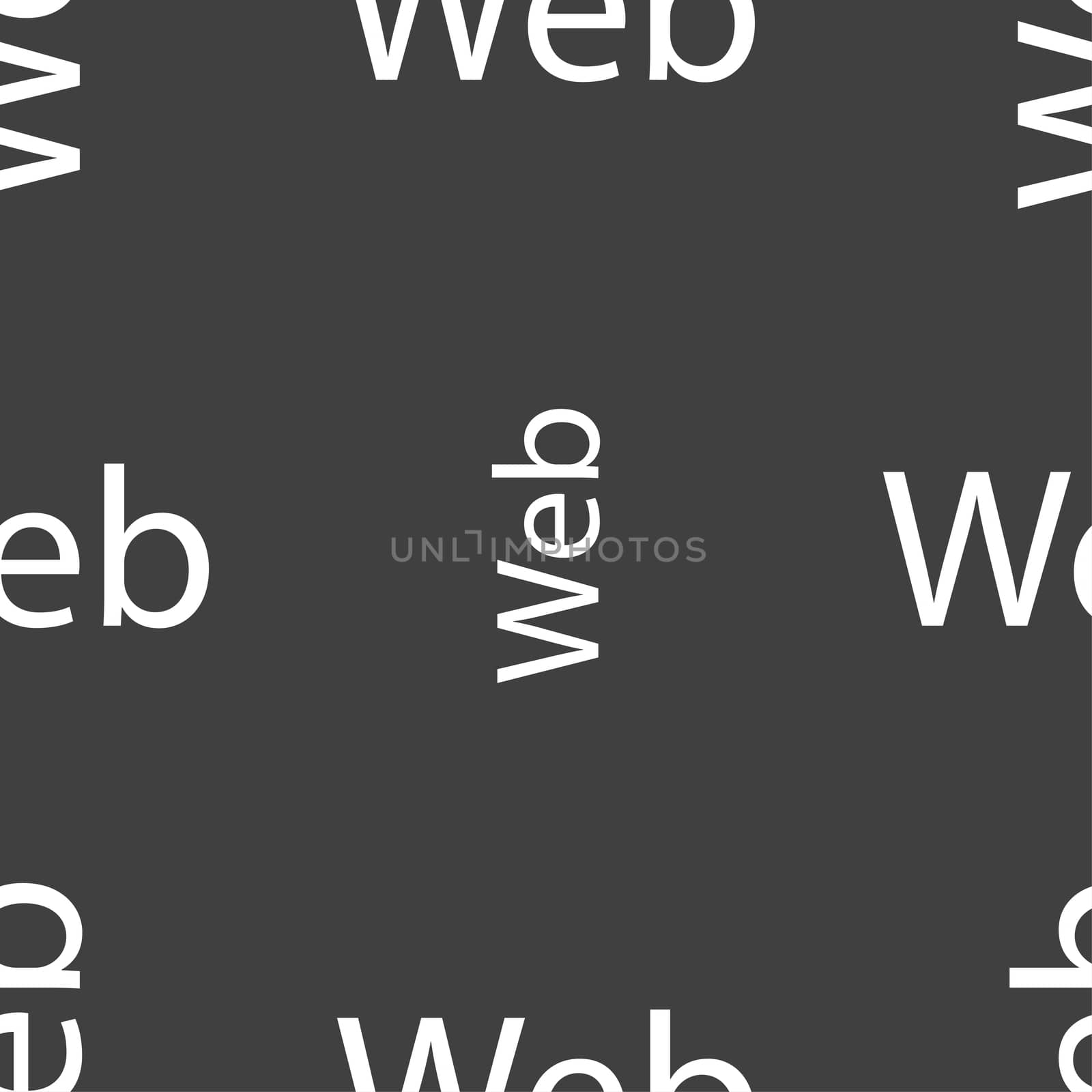 Web sign icon. World wide web symbol. Seamless pattern on a gray background. illustration