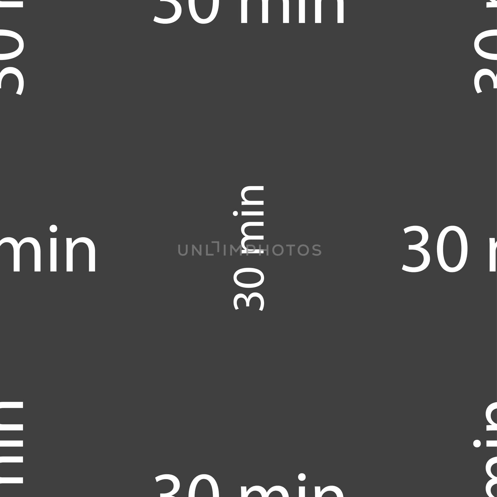 thirty minutes sign icon. Seamless pattern on a gray background.  by serhii_lohvyniuk