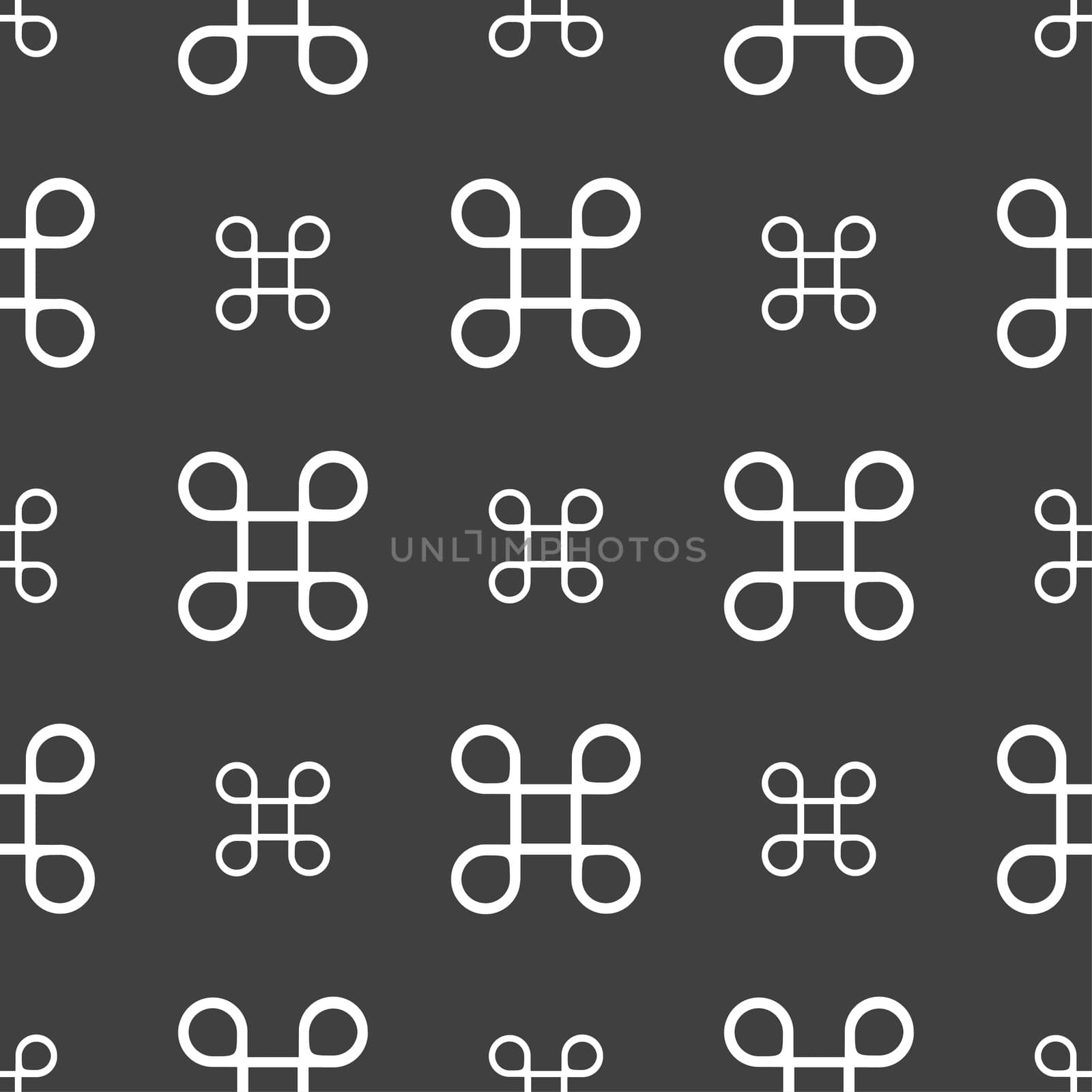 Keyboard Maestro icon. Seamless pattern on a gray background.  by serhii_lohvyniuk