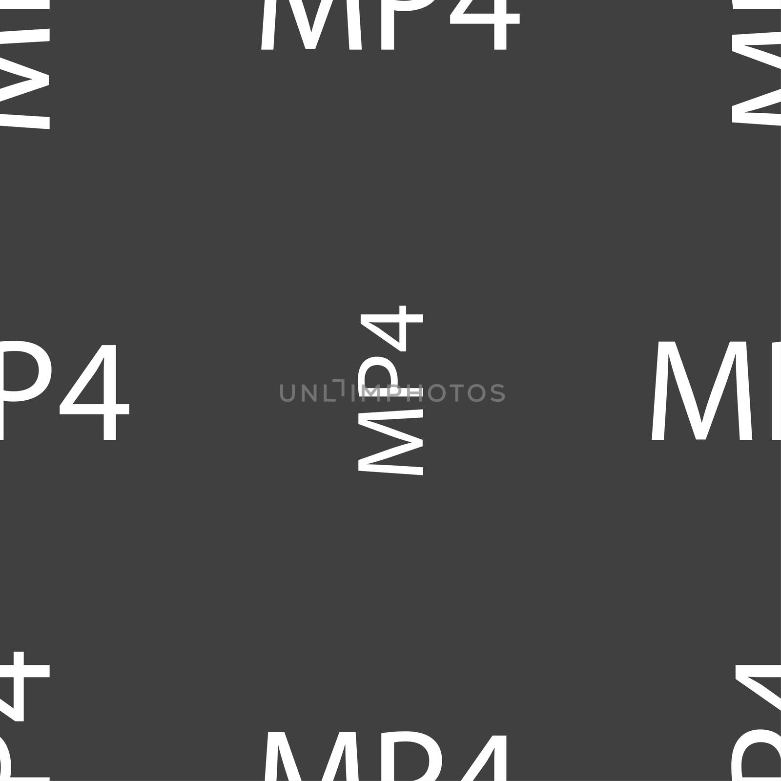 Mpeg4 video format sign icon. symbol. Seamless pattern on a gray background. illustration