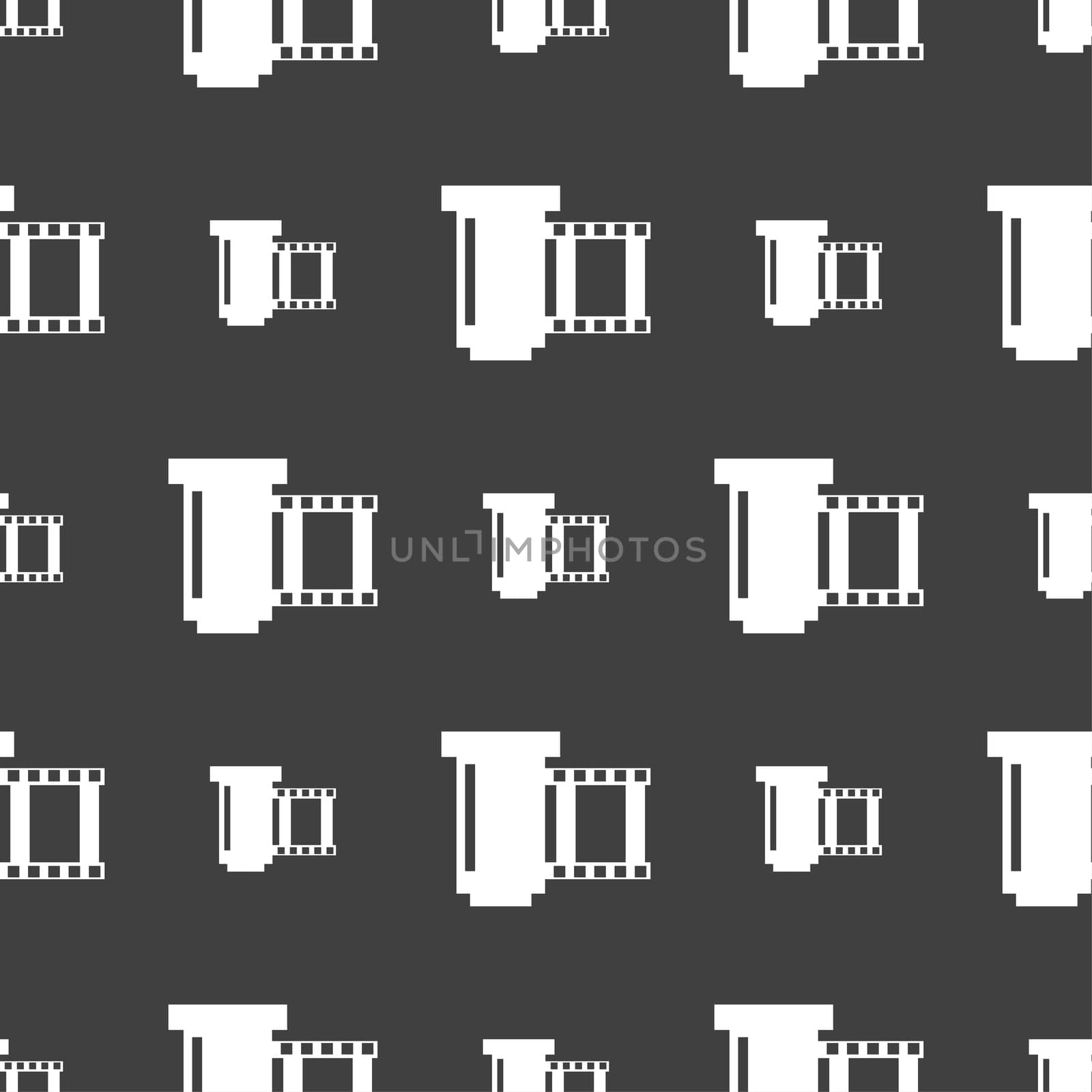 negative films icon symbol.. Seamless pattern on a gray background. illustration