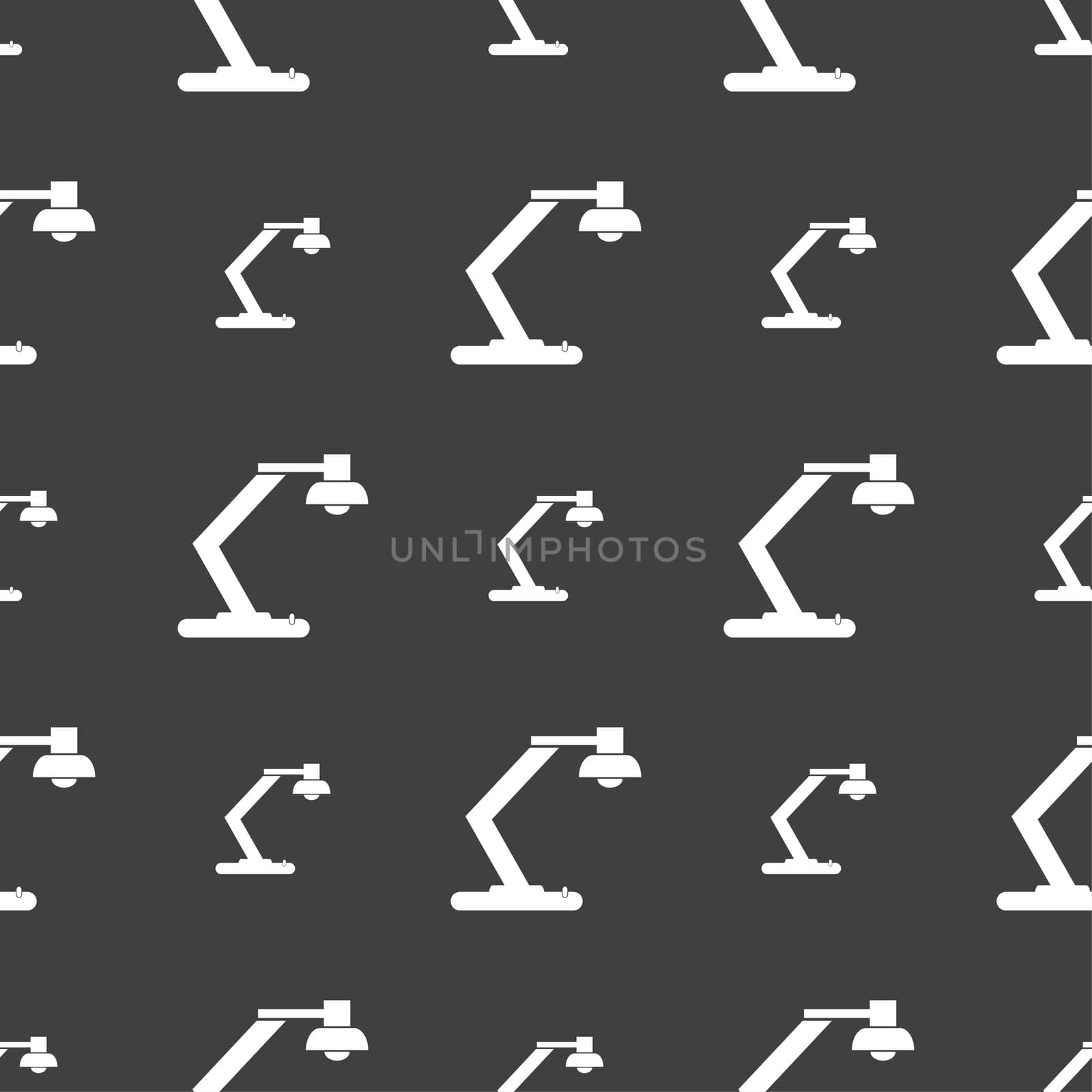 light, bulb, electricity icon sign. Seamless pattern on a gray background. illustration