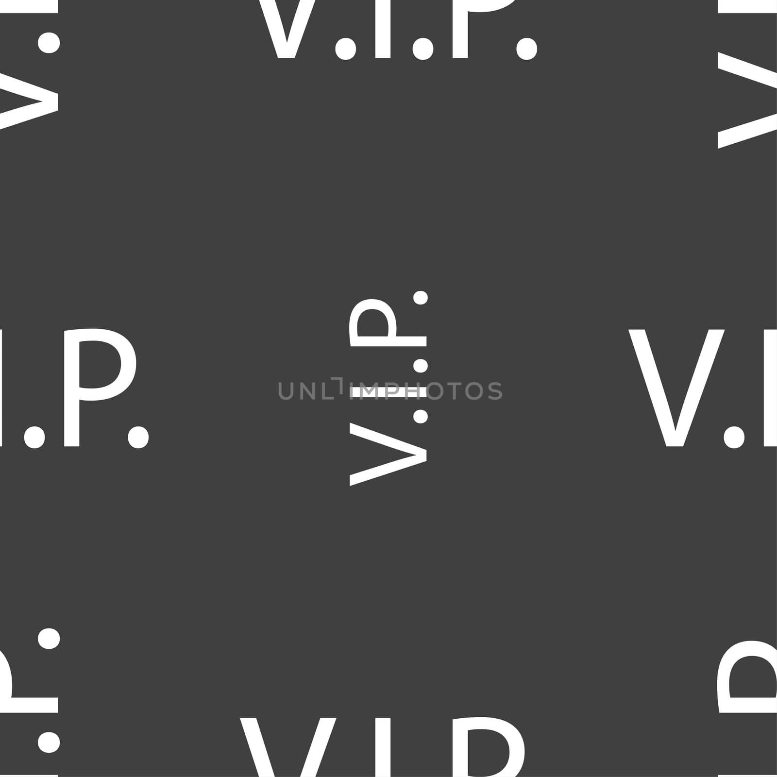Vip sign icon. Membership symbol. Very important person. Seamless pattern on a gray background.  by serhii_lohvyniuk