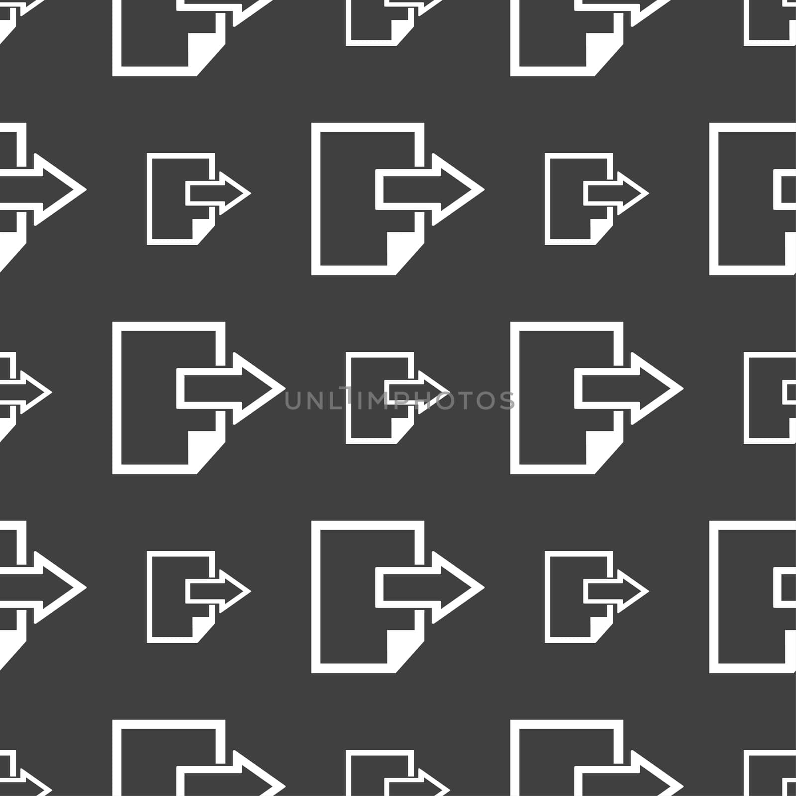 Export file icon. File document symbol. Seamless pattern on a gray background. illustration
