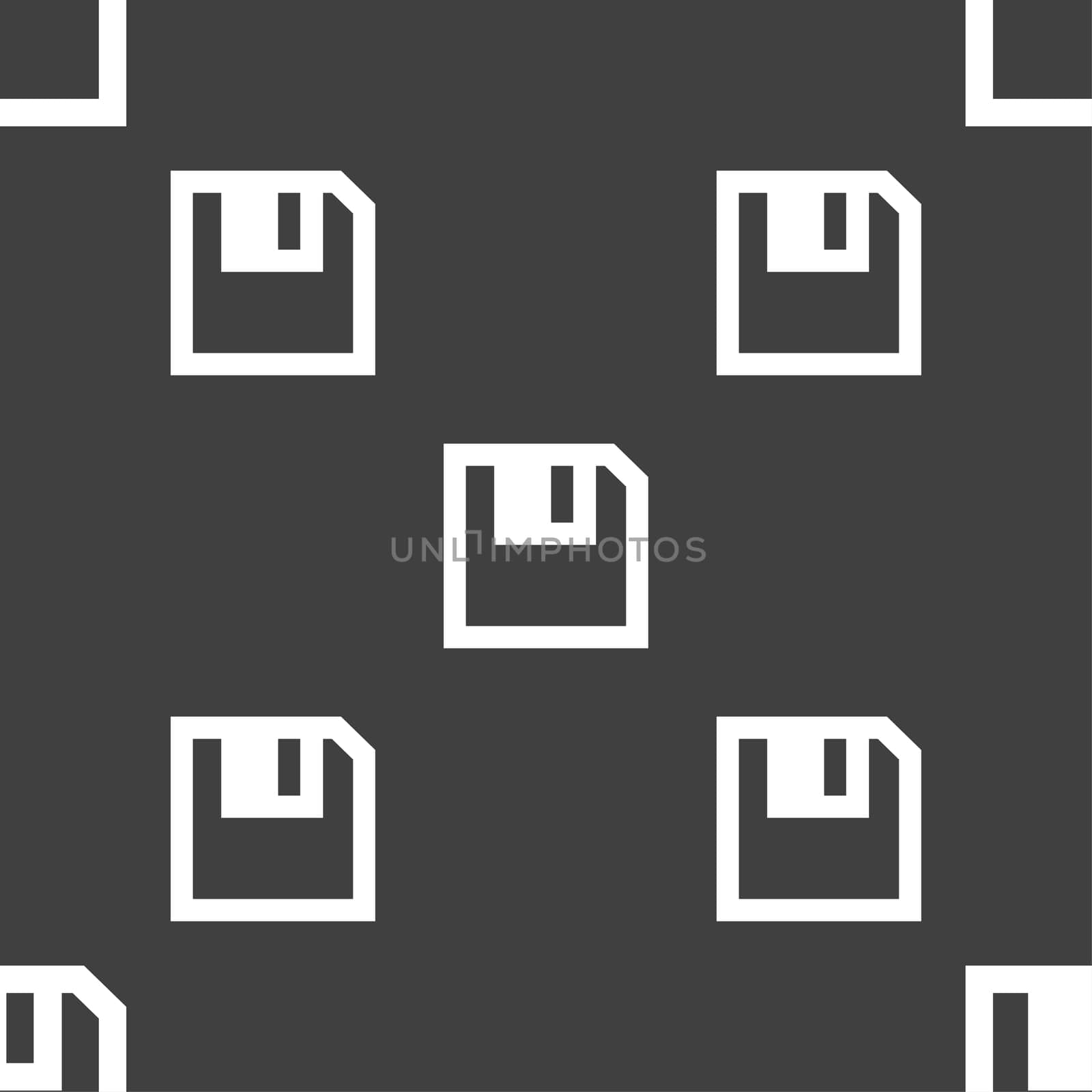 floppy icon. Flat modern design. Seamless pattern on a gray background.  by serhii_lohvyniuk