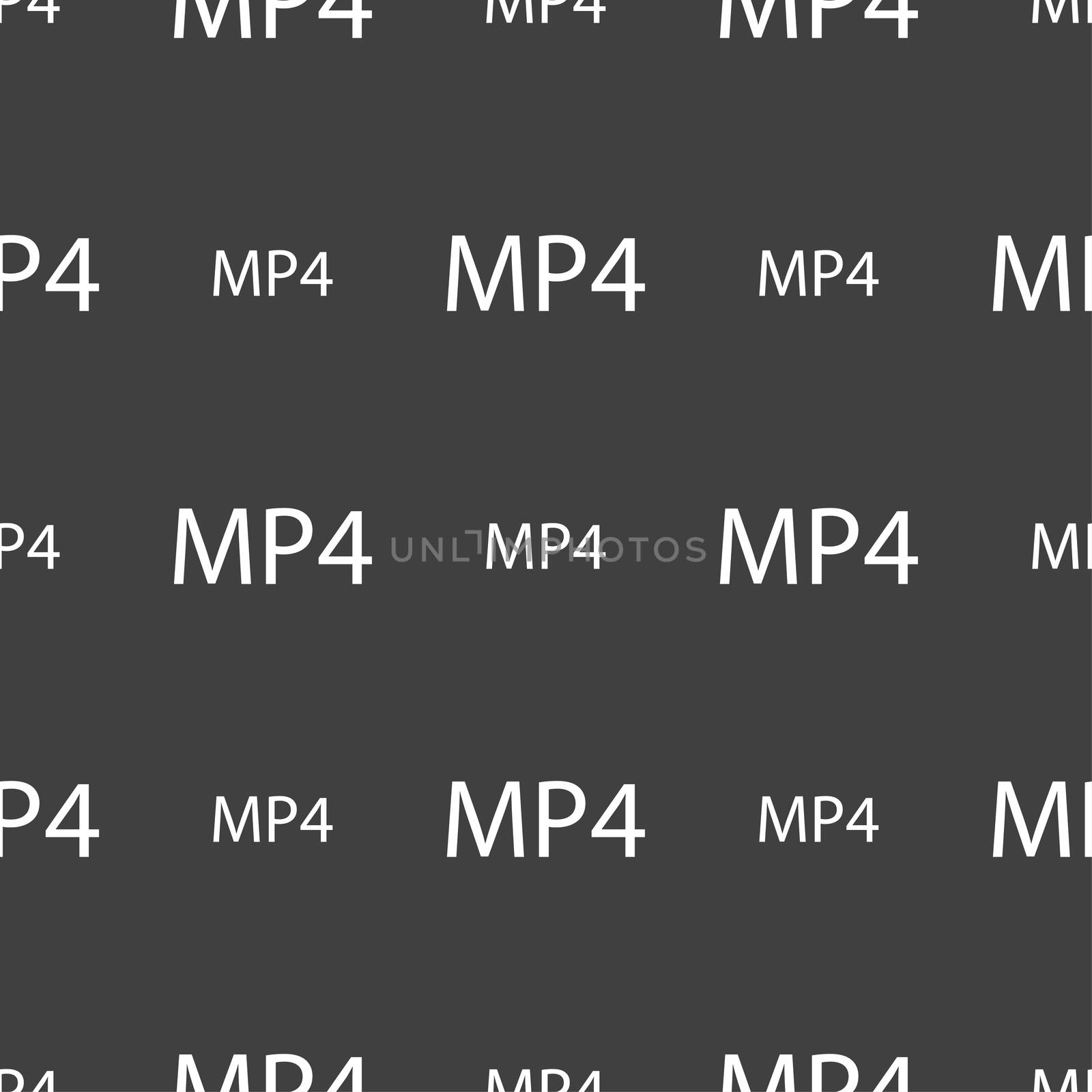 Mpeg4 video format sign icon. symbol. Seamless pattern on a gray background. illustration