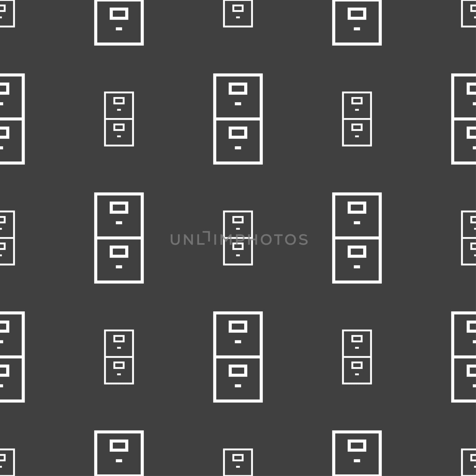 Safe sign icon. Deposit lock symbol. Seamless pattern on a gray background.  by serhii_lohvyniuk