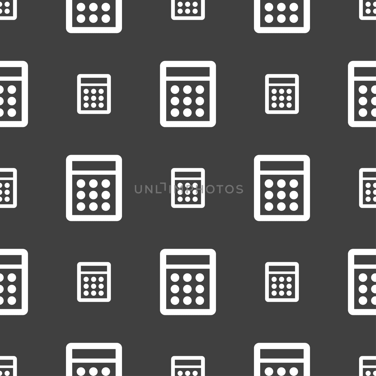 number seven icon sign. Seamless pattern on a gray background.  by serhii_lohvyniuk