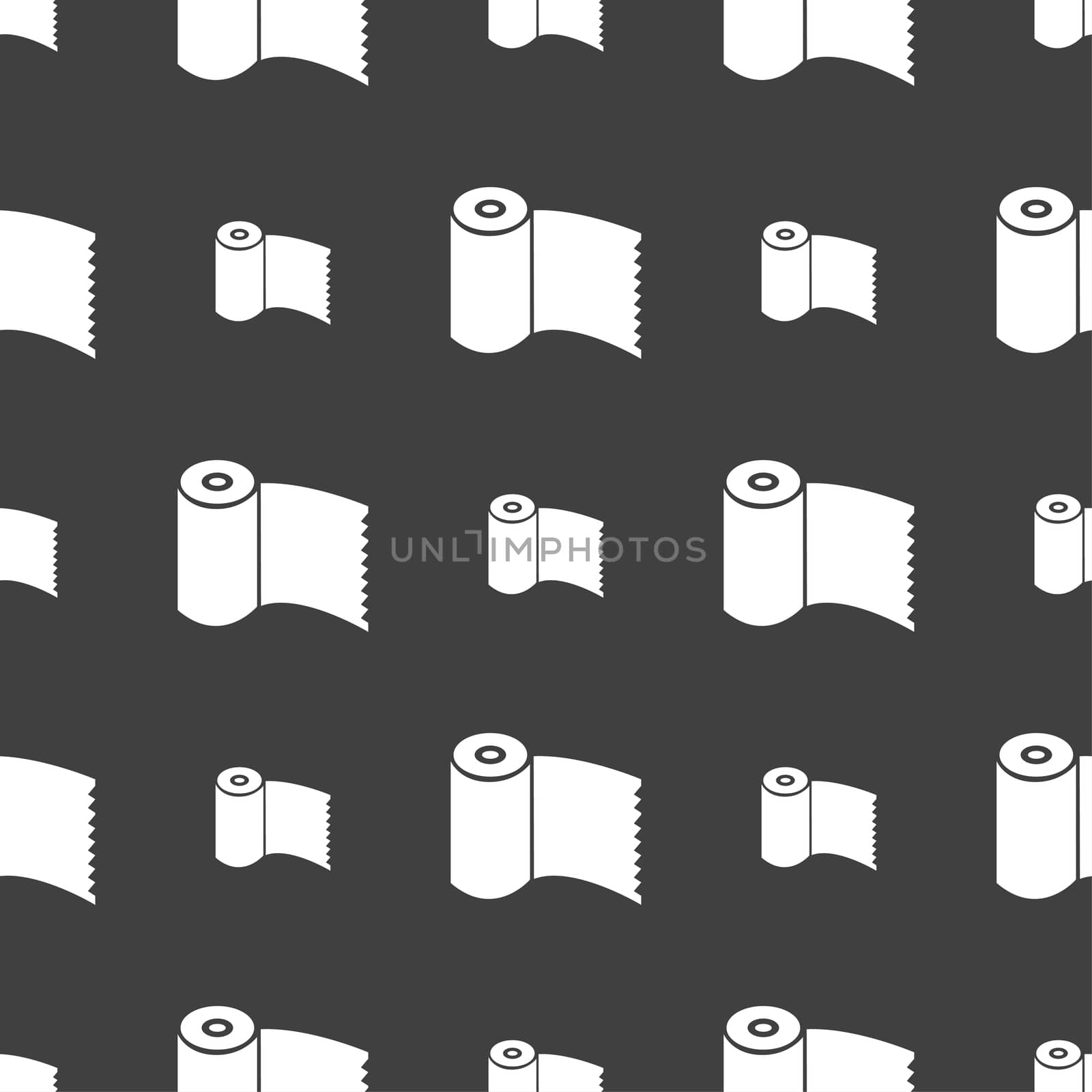 Toilet paper, WC roll icon sign. Seamless pattern on a gray background. illustration