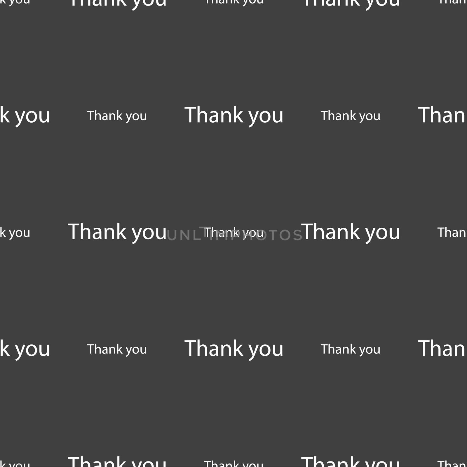 Thank you sign icon. Gratitude symbol. Seamless pattern on a gray background. illustration