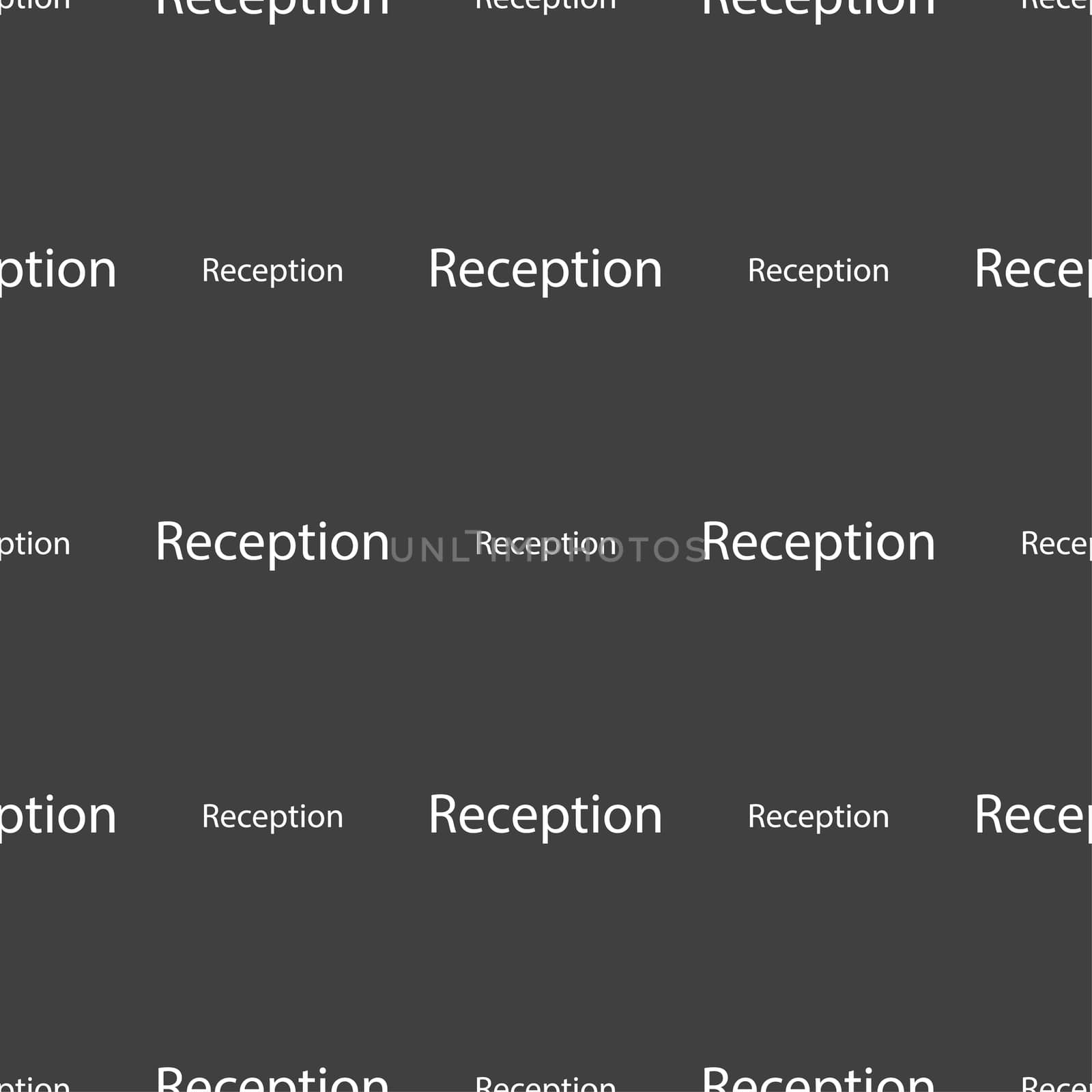 Reception sign icon. Hotel registration table symbol. Seamless pattern on a gray background.  by serhii_lohvyniuk