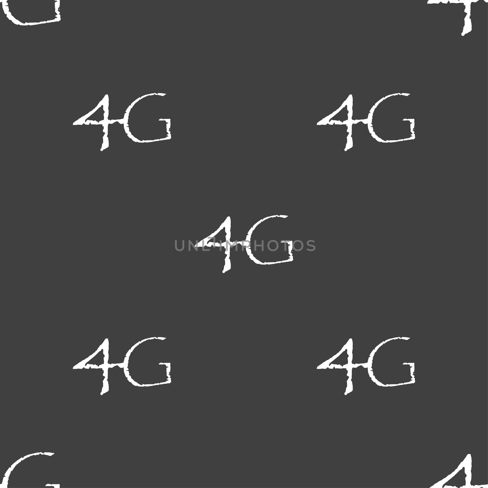 4G sign icon. Mobile telecommunications technology symbol. Seamless pattern on a gray background.  by serhii_lohvyniuk