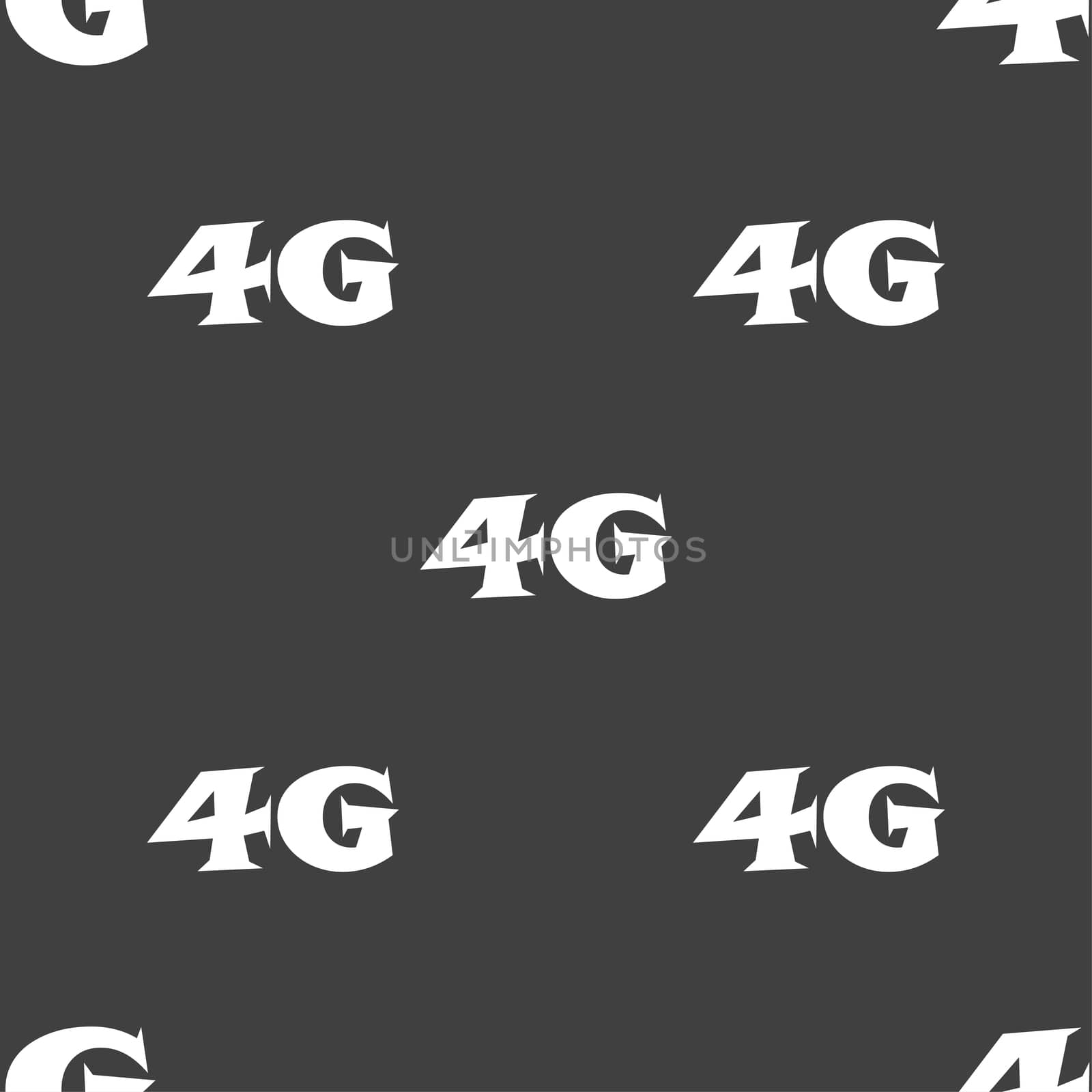 4G sign icon. Mobile telecommunications technology symbol. Seamless pattern on a gray background.  by serhii_lohvyniuk
