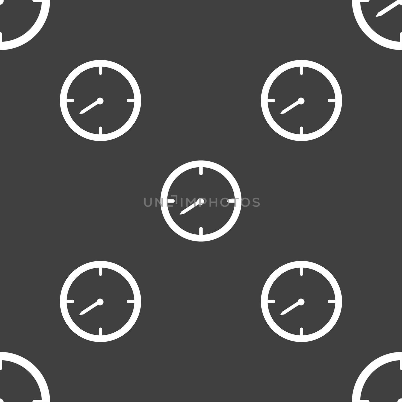 Timer sign icon. Stopwatch symbol.. Seamless pattern on a gray background. illustration