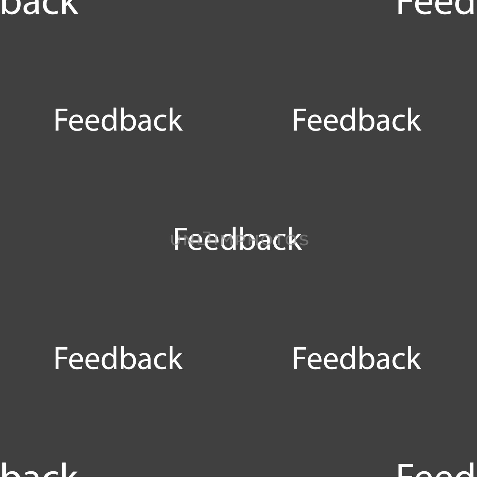 Feedback sign icon. Seamless pattern on a gray background. illustration