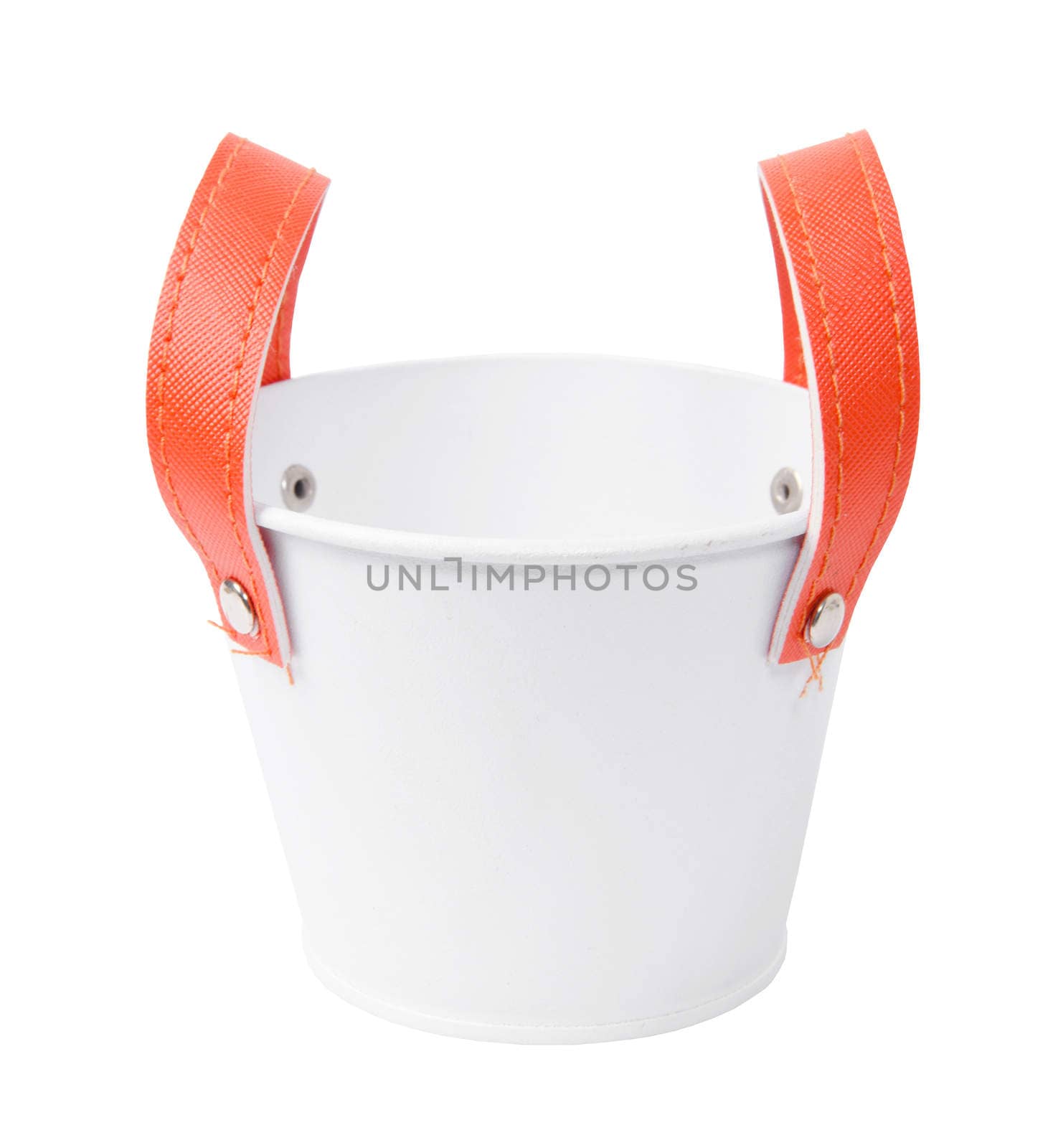 White plastic bucket. Product Packaging For other tool. clipping path
