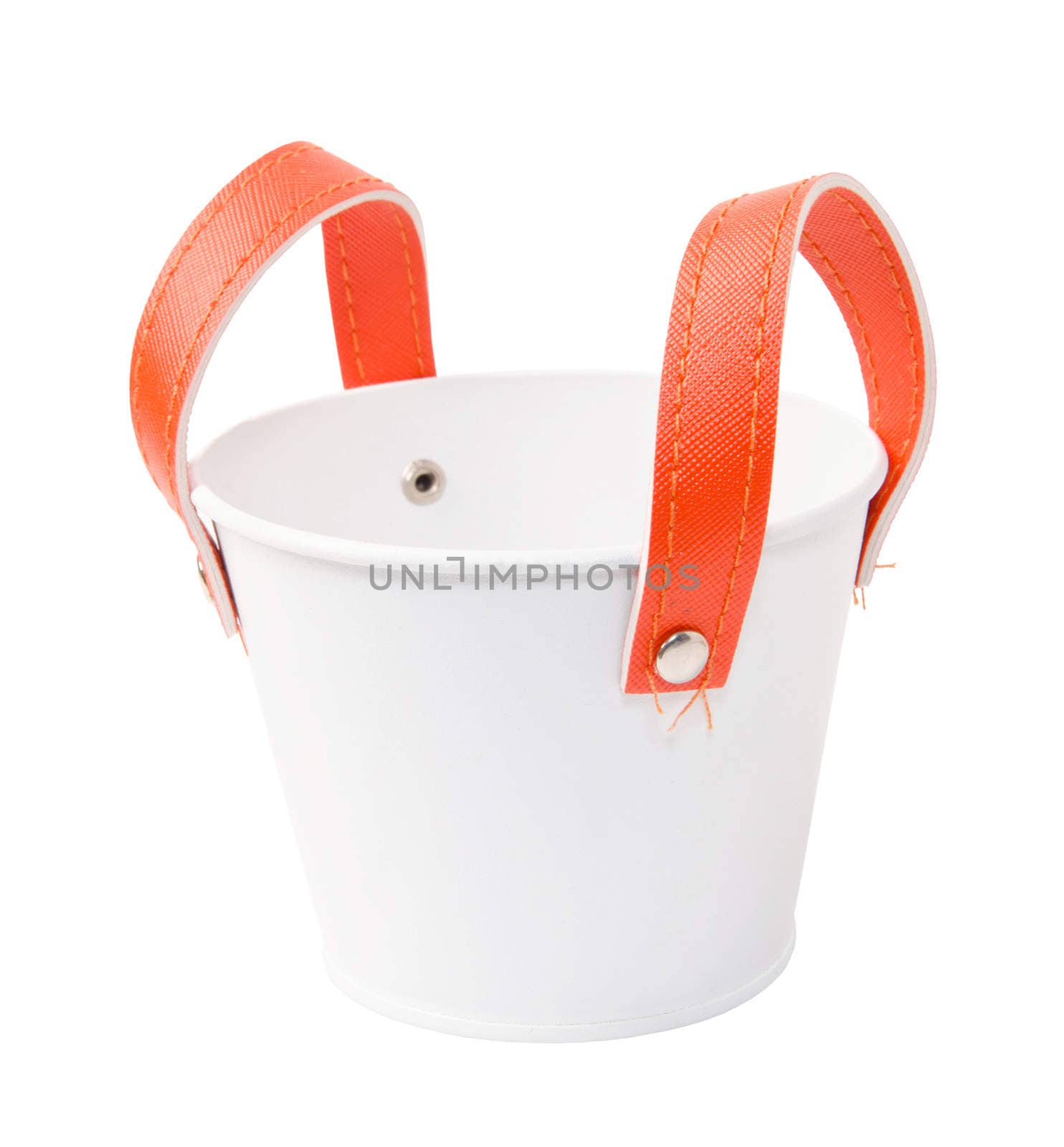 White plastic bucket. Product Packaging For other tool. clipping path