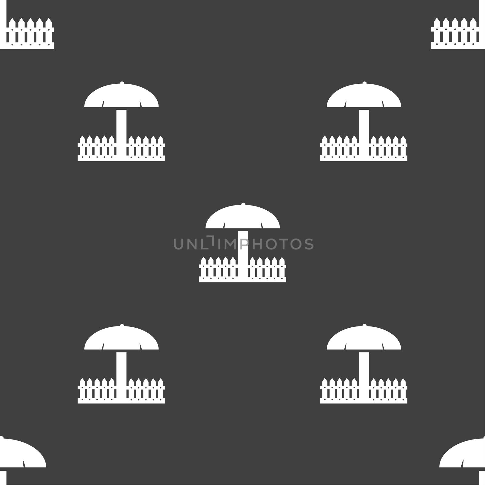 Sandbox icon sign. Seamless pattern on a gray background.  by serhii_lohvyniuk