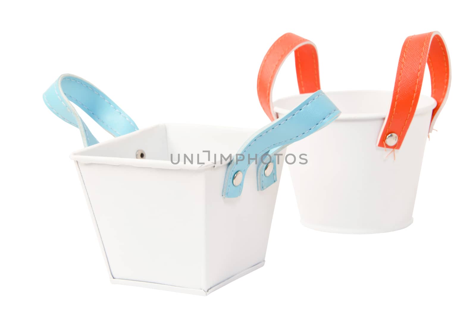 White plastic bucket. Product Packaging For other tool. clipping path