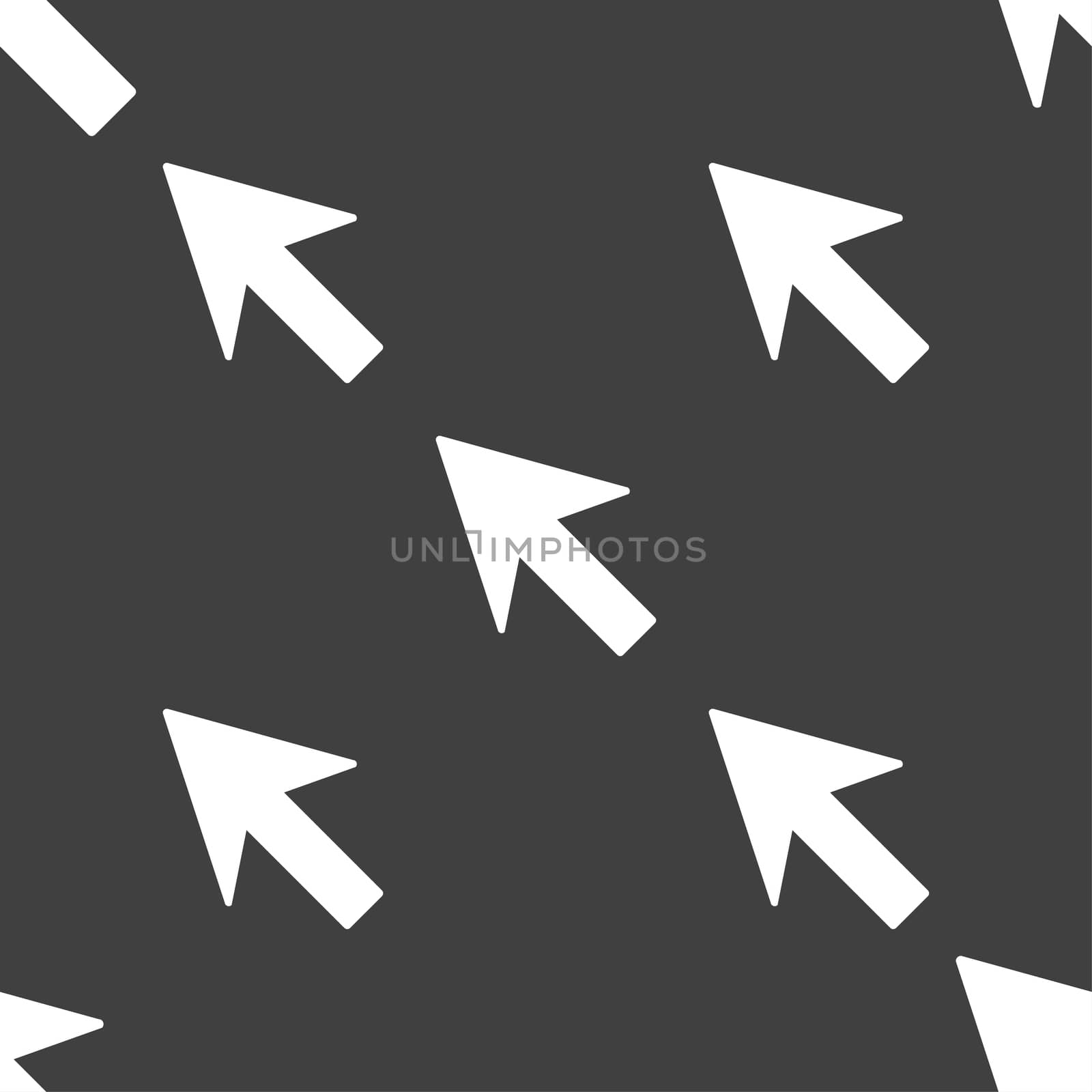 Cursor, arrow icon sign. Seamless pattern on a gray background. illustration