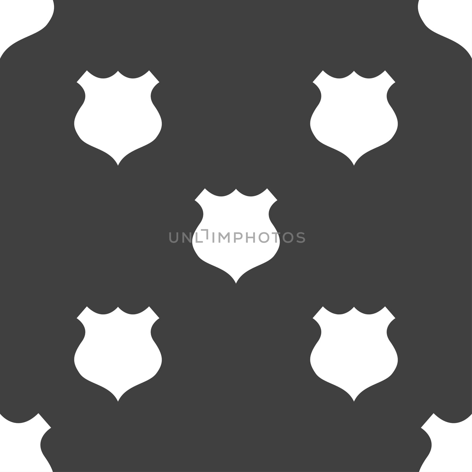 shield icon sign. Seamless pattern on a gray background.  by serhii_lohvyniuk