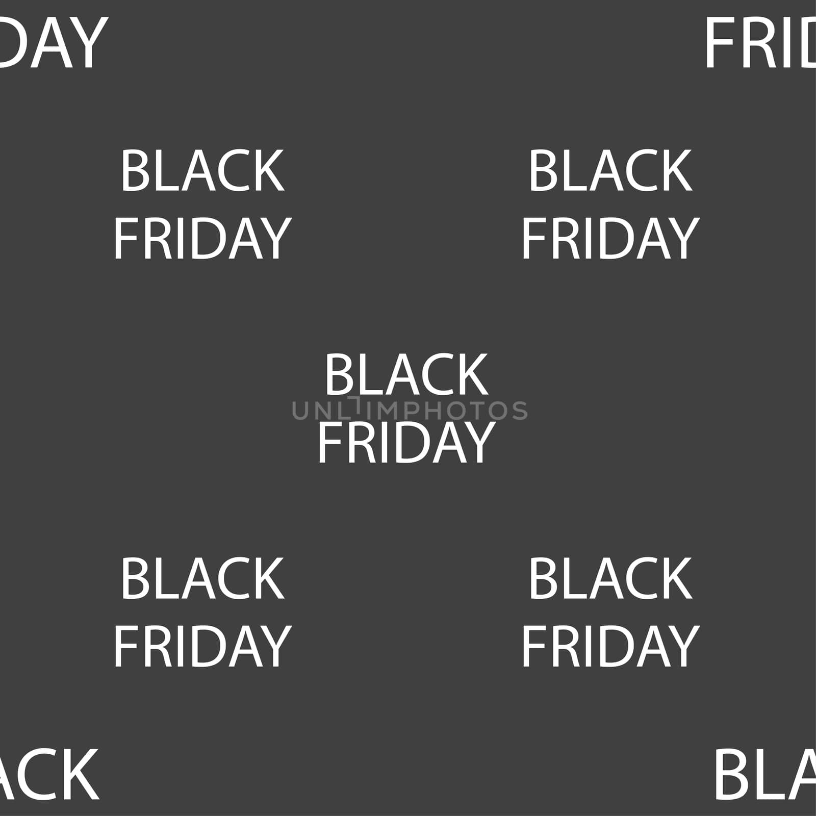 Black friday sign icon. Sale symbol.Special offer label. Seamless pattern on a gray background. illustration