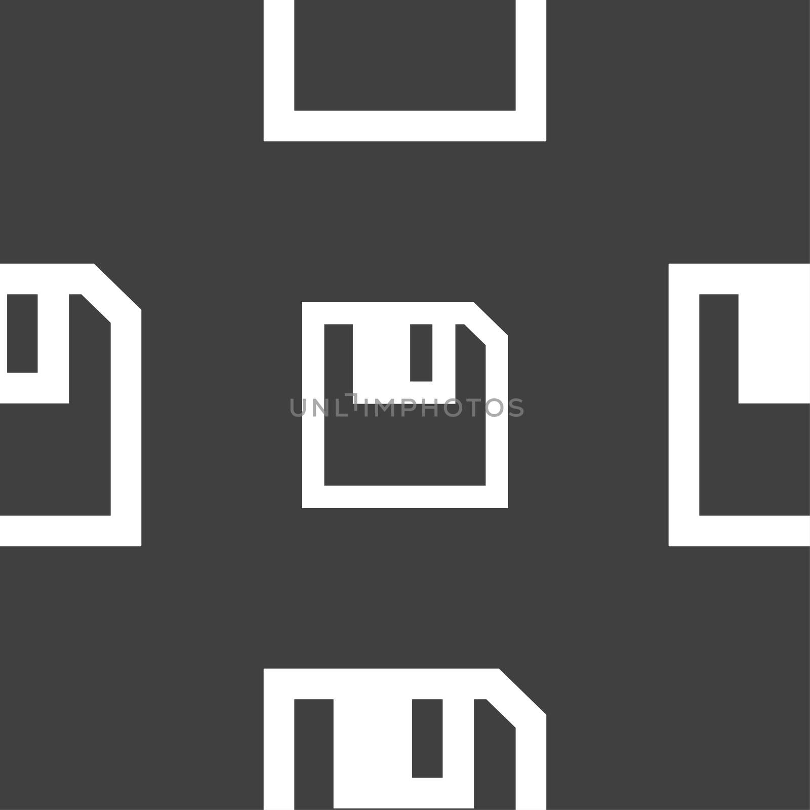floppy icon. Flat modern design. Seamless pattern on a gray background. illustration