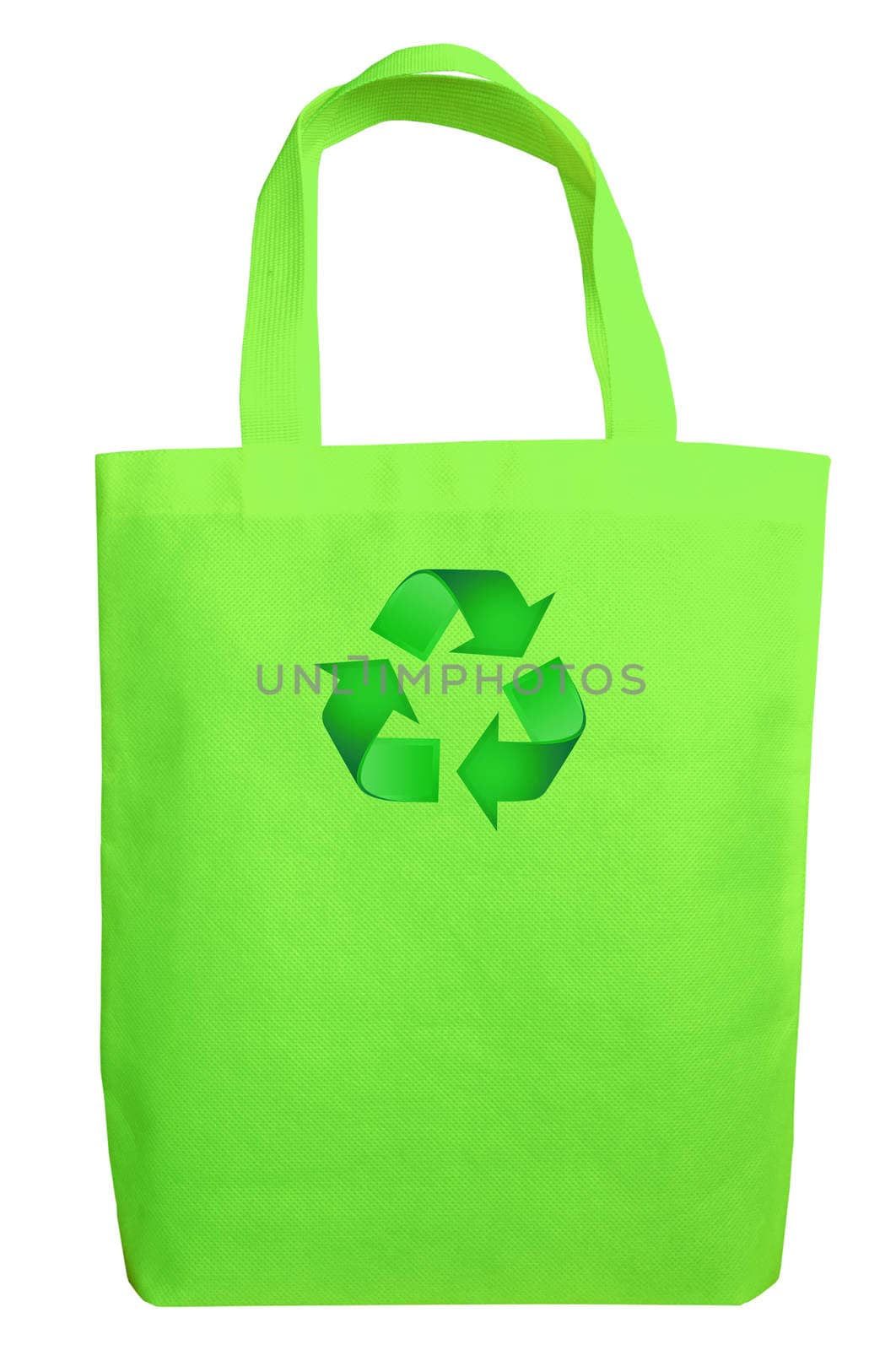 Yellow Fabric eco recycle bag isolated on a white background, clipping path