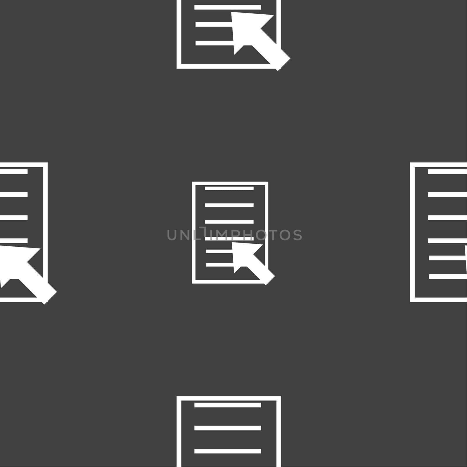 Text file sign icon. File document symbol. Seamless pattern on a gray background.  by serhii_lohvyniuk