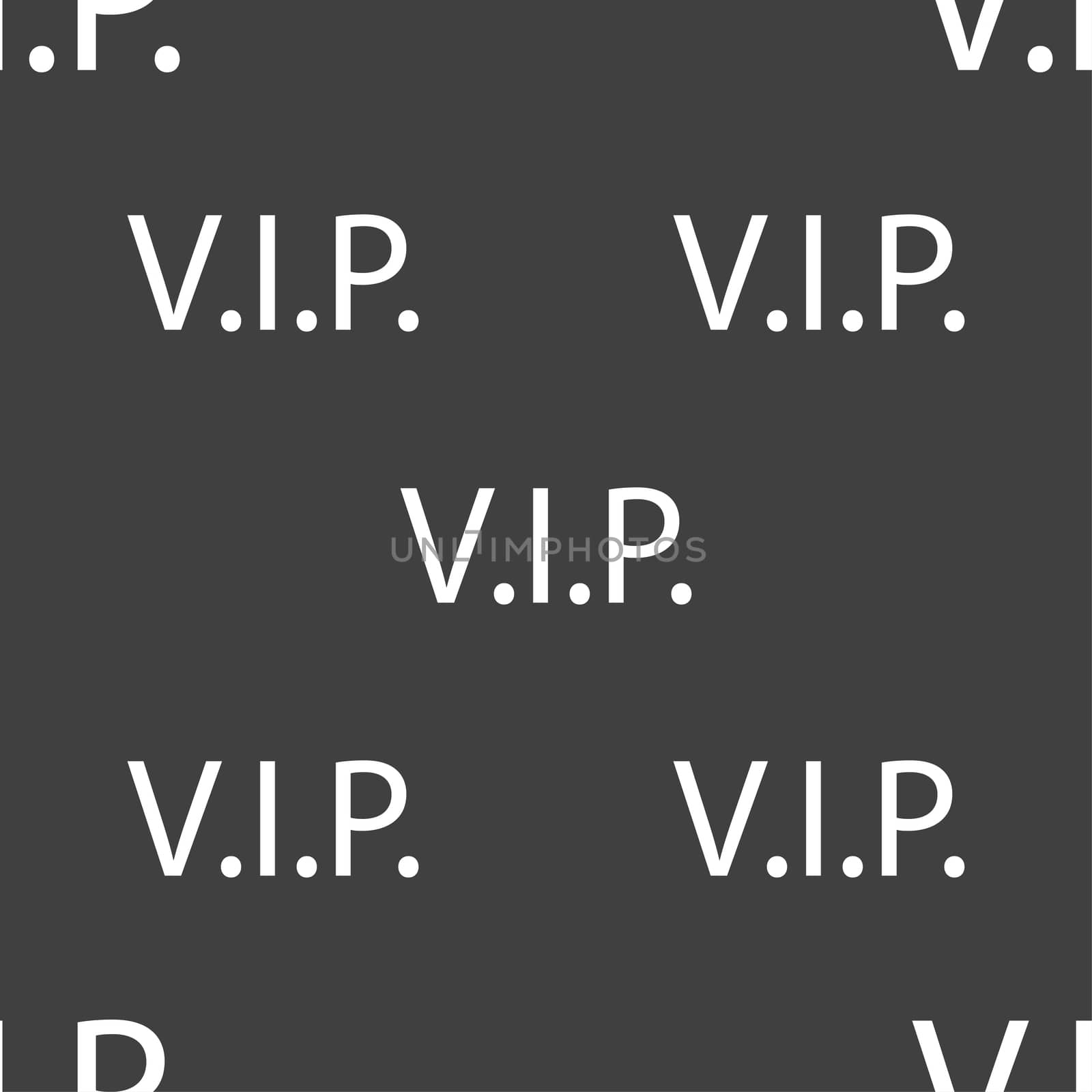 Vip sign icon. Membership symbol. Very important person. Seamless pattern on a gray background.  by serhii_lohvyniuk