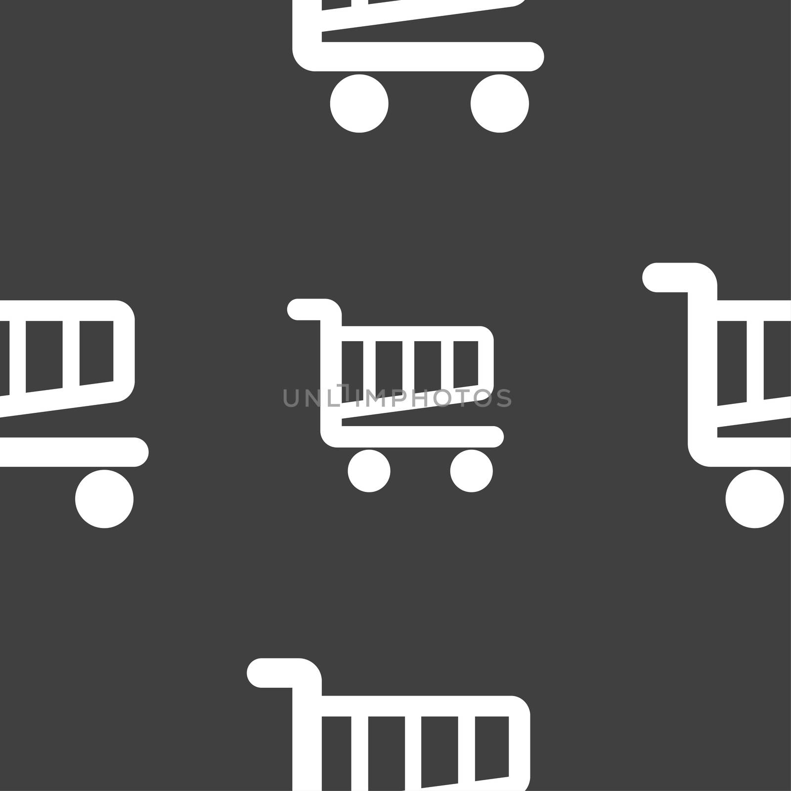 Shopping Cart sign icon. Online buying button. Seamless pattern on a gray background.  by serhii_lohvyniuk