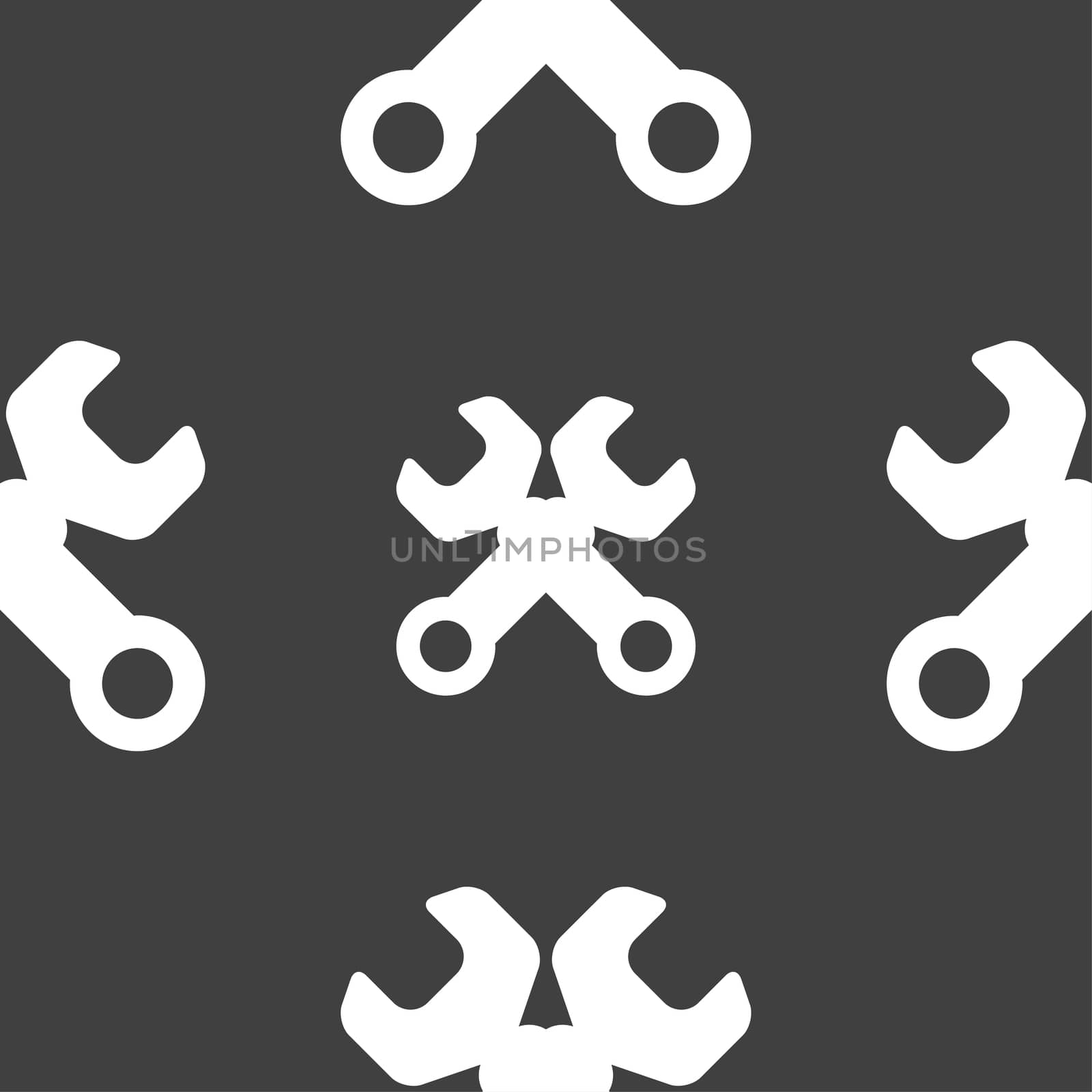 Wrench key sign icon. Service tool symbol. Seamless pattern on a gray background. illustration