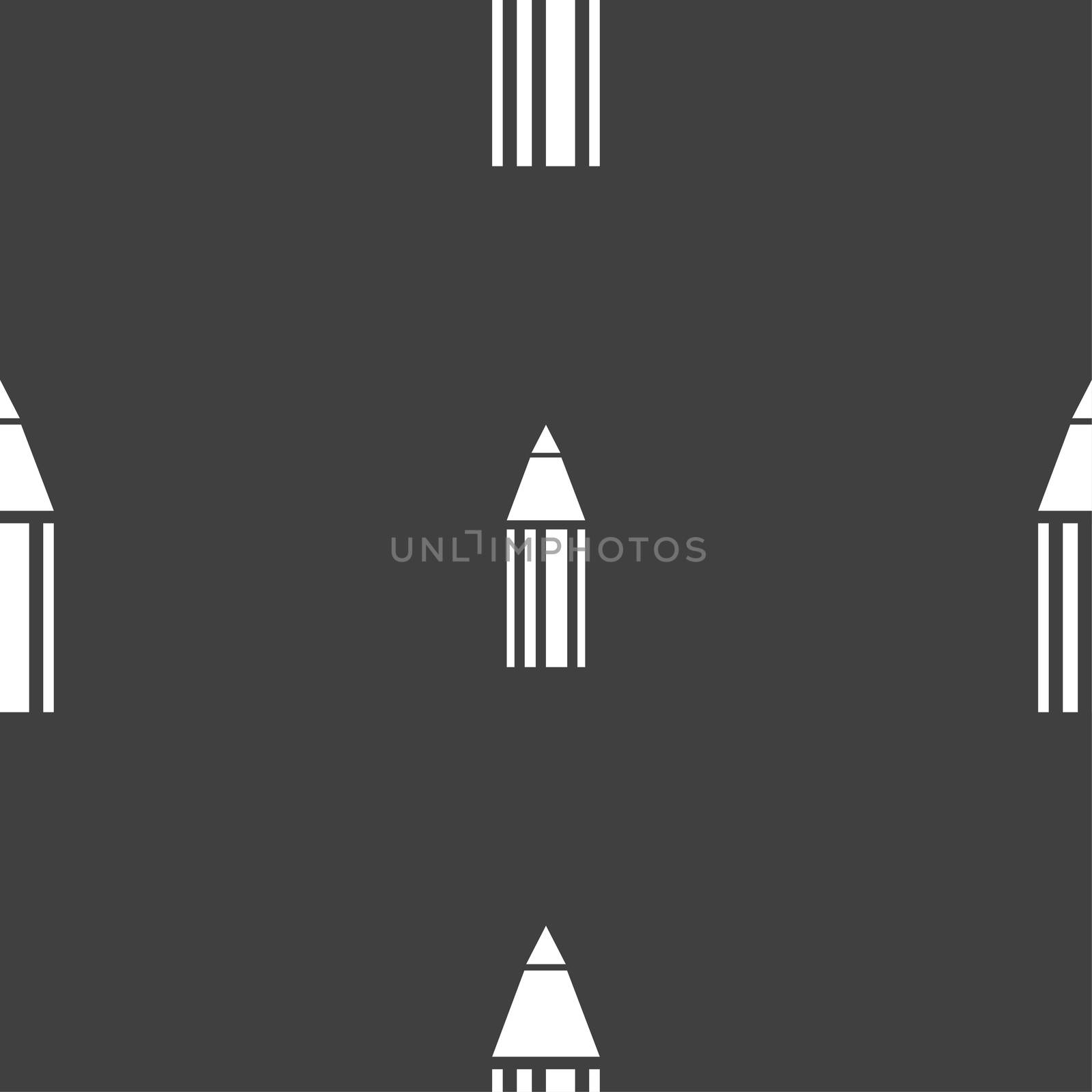 Pencil sign icon. Edit content button. Seamless pattern on a gray background.  by serhii_lohvyniuk