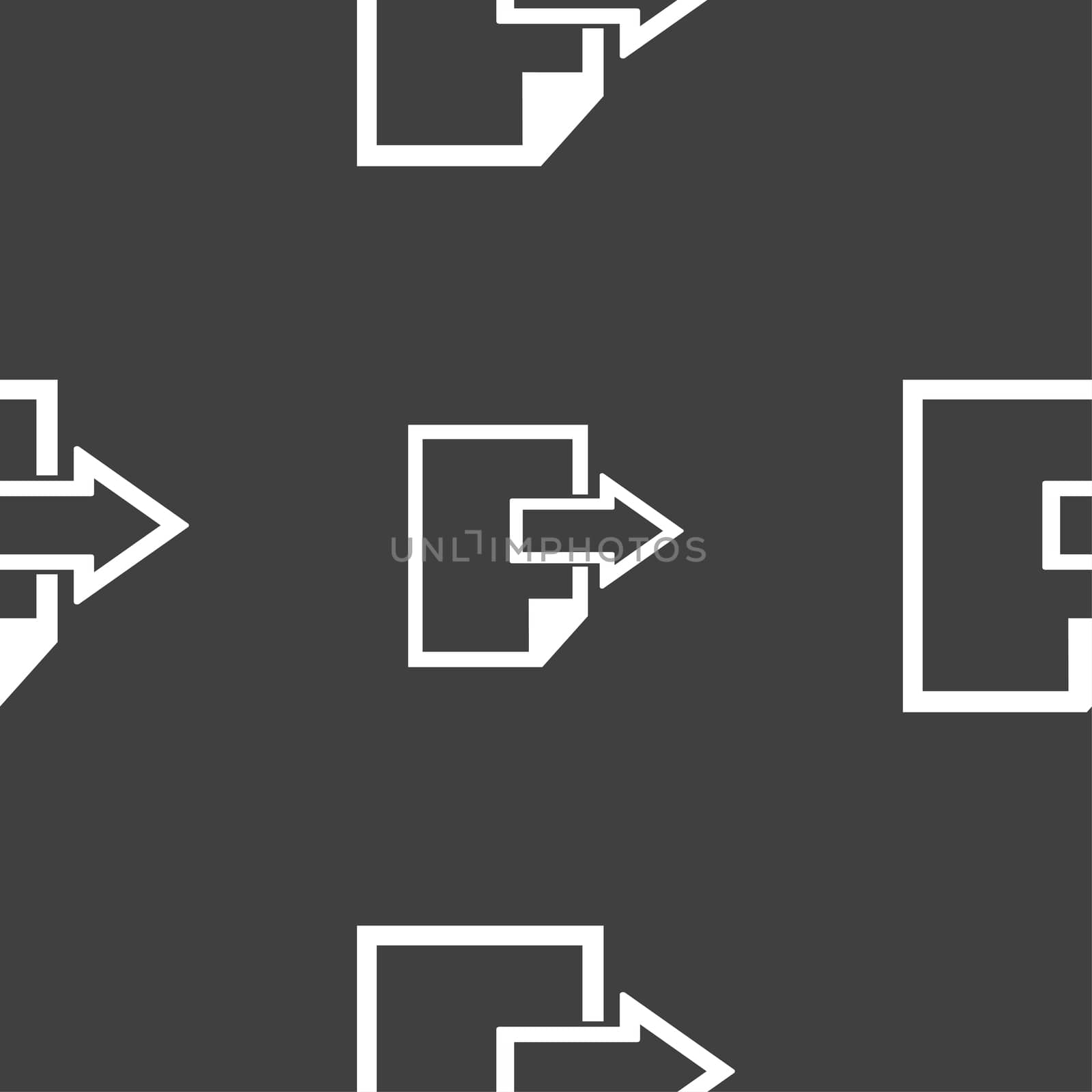 Export file icon. File document symbol. Seamless pattern on a gray background.  by serhii_lohvyniuk