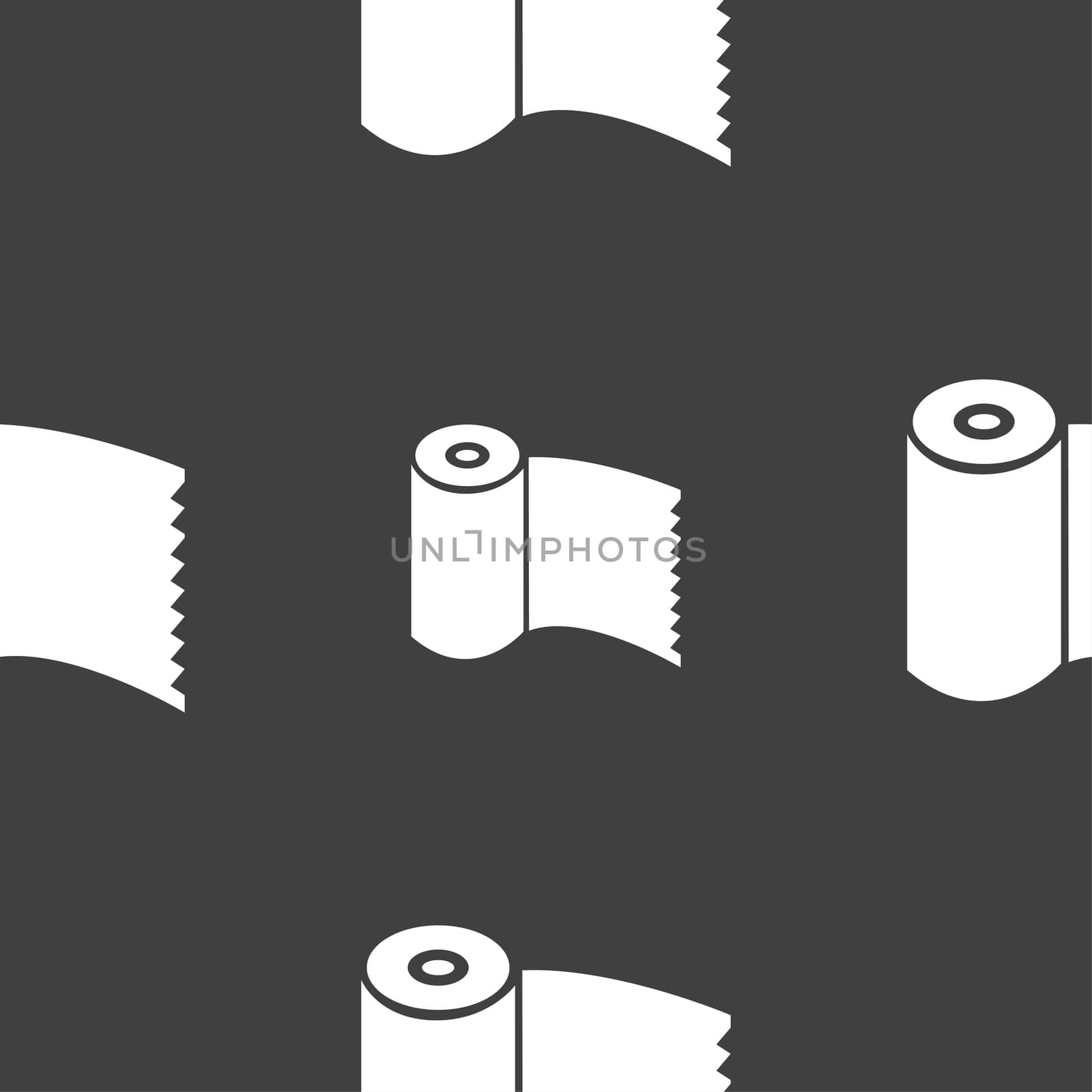 Toilet paper, WC roll icon sign. Seamless pattern on a gray background. illustration