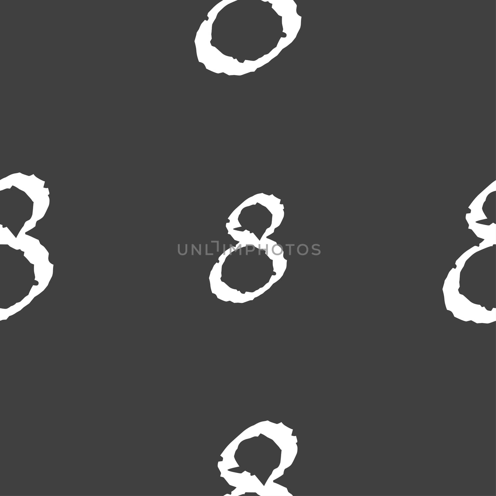 number Eight icon sign. Seamless pattern on a gray background.  by serhii_lohvyniuk