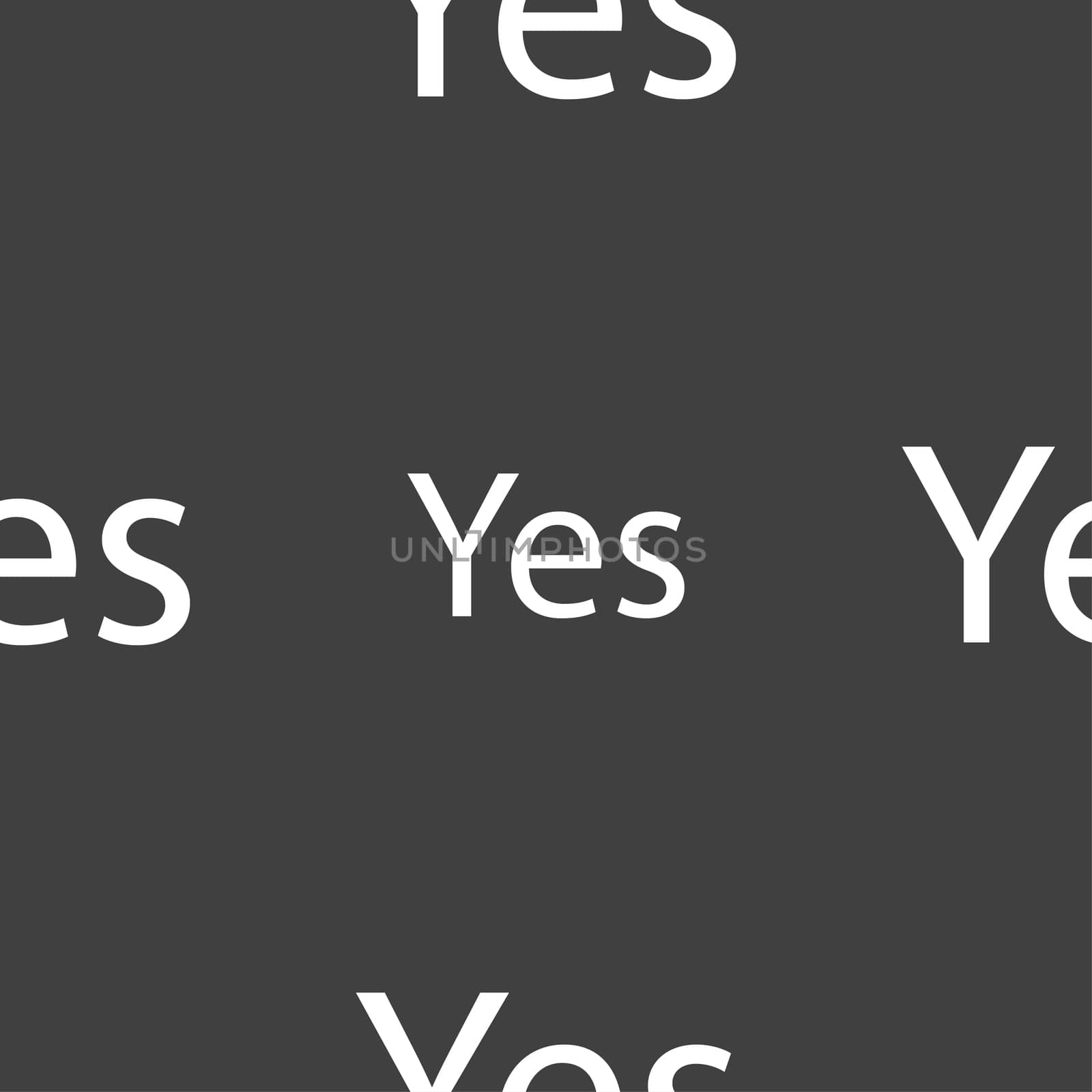 Yes sign icon. Positive check symbol. Seamless pattern on a gray background.  by serhii_lohvyniuk