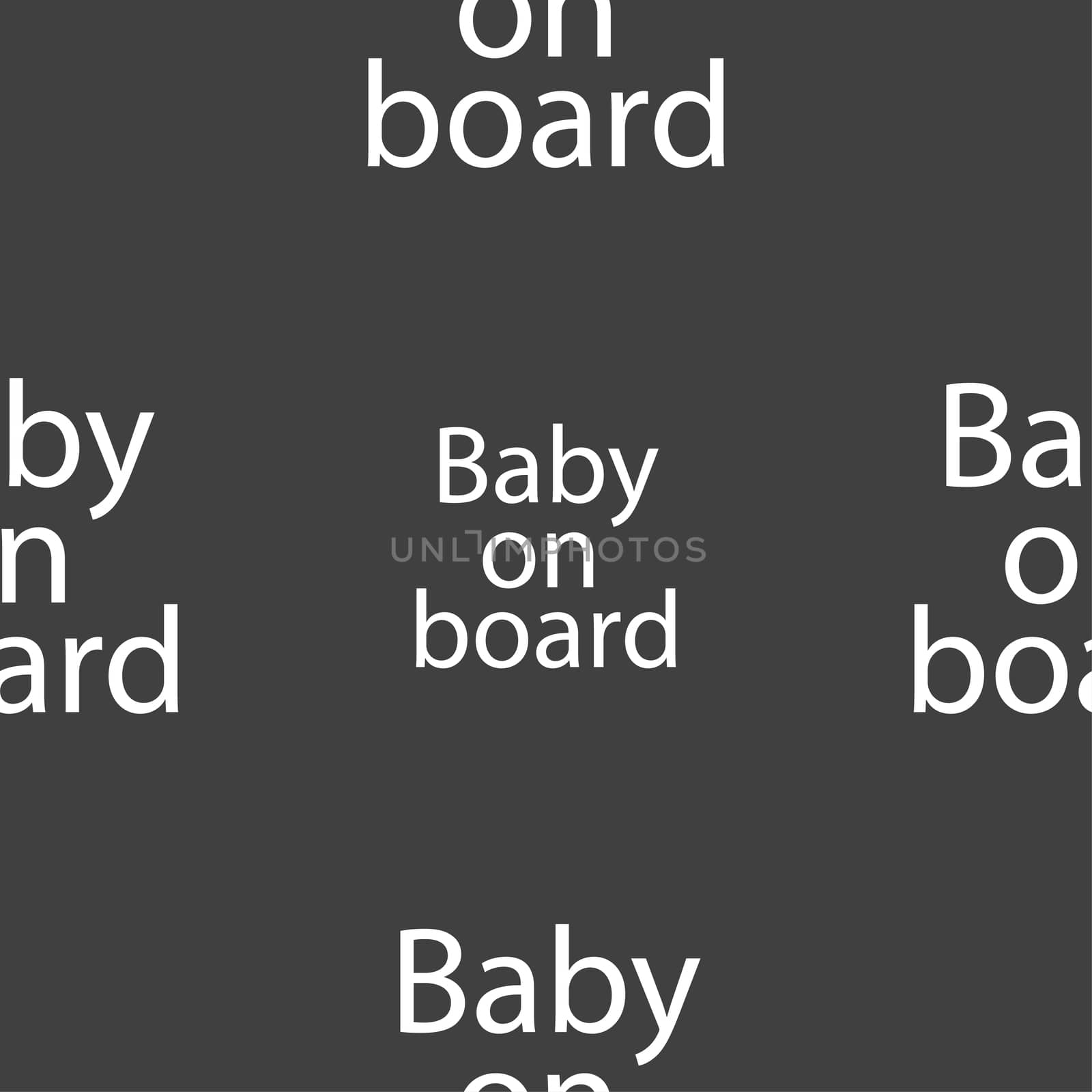 Baby on board sign icon. Infant in car caution symbol. Seamless pattern on a gray background.  by serhii_lohvyniuk