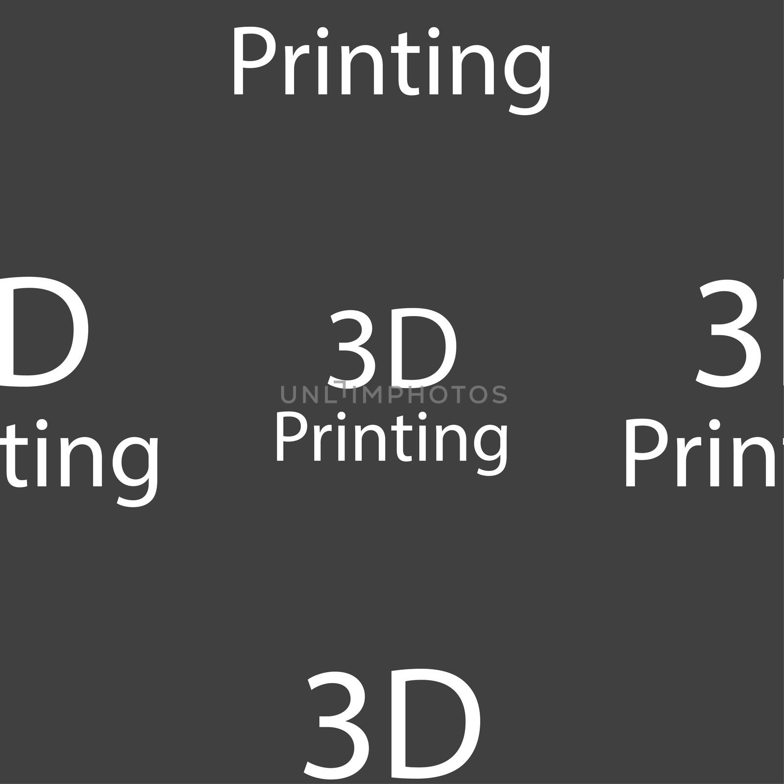 3D Print sign icon. 3d-Printing symbol. Seamless pattern on a gray background. illustration