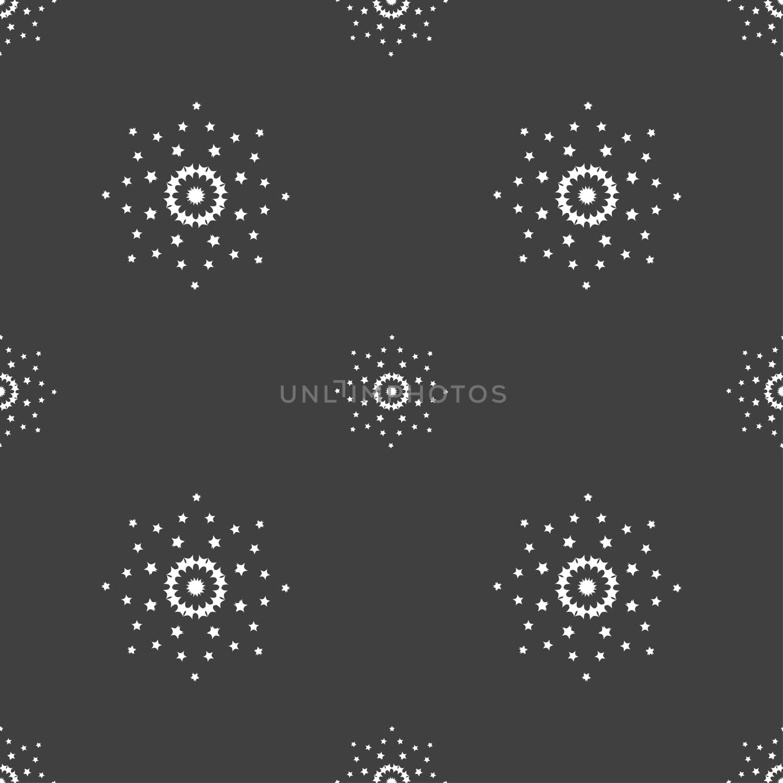 Star sign icon. Favorite button. Navigation symbol. Seamless pattern on a gray background. illustration