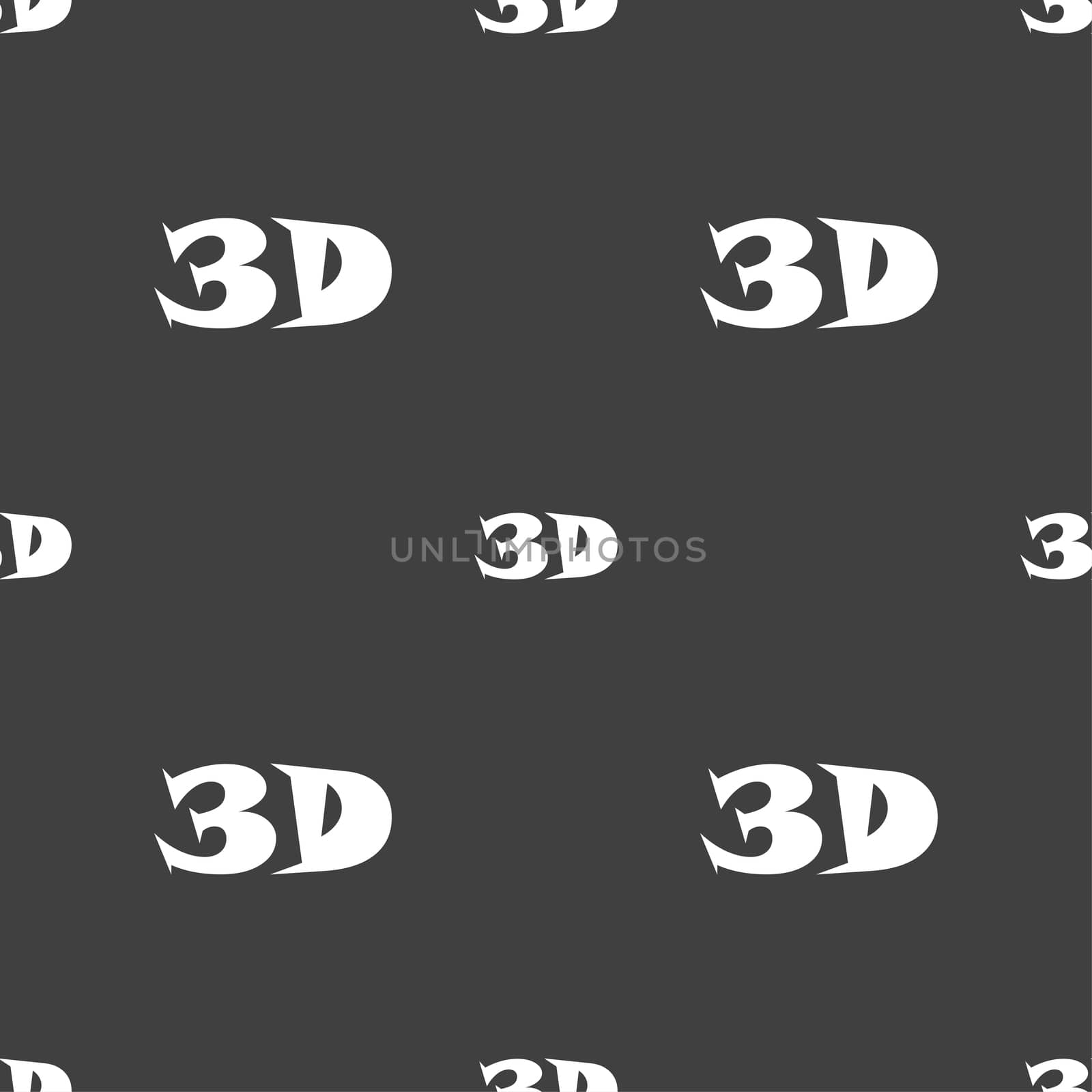 3D sign icon. 3D New technology symbol. Seamless pattern on a gray background. illustration